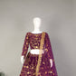 Dazzling Purple Color Designer Embroidery Work Velvet Lehenga Choli For Women Near Me