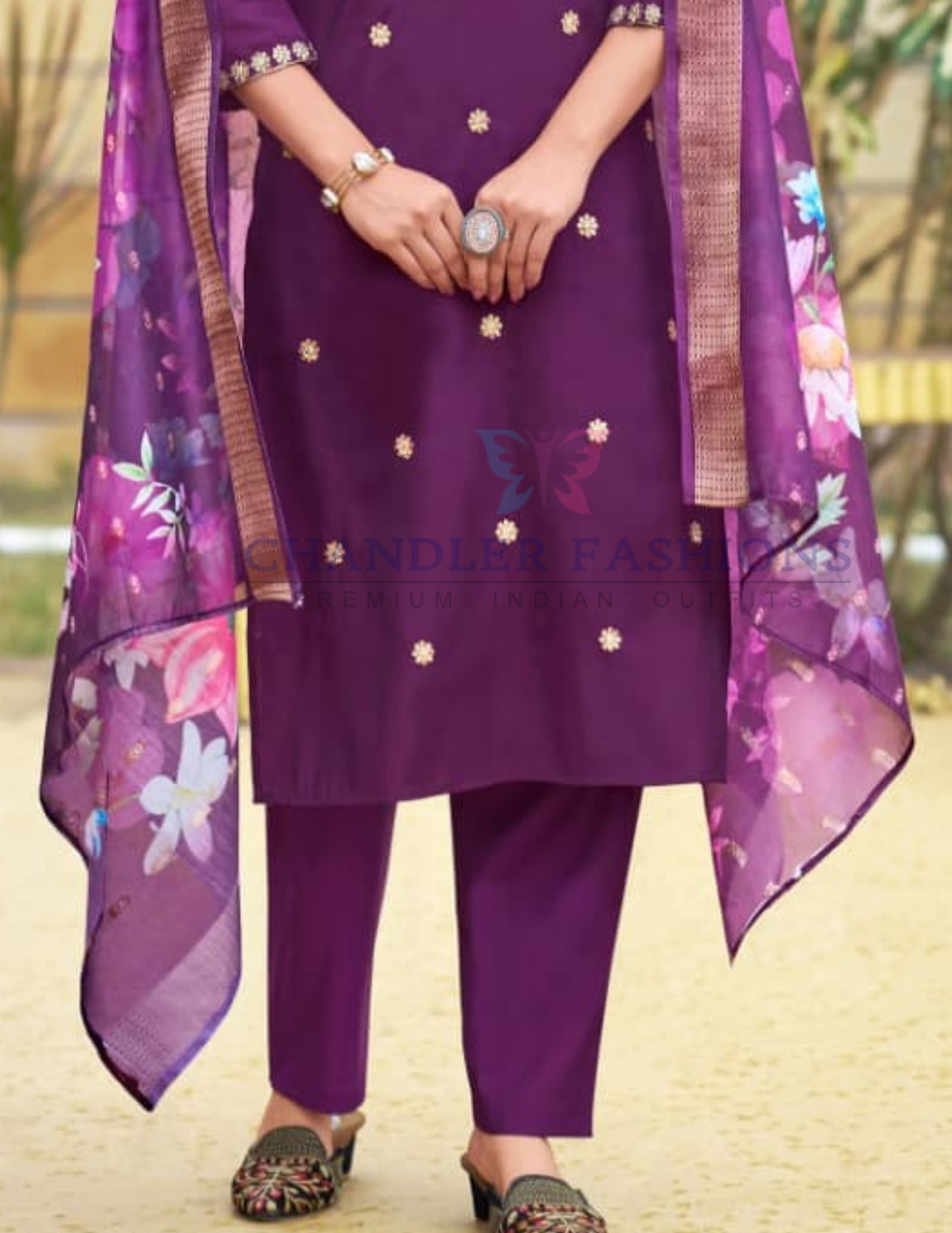 Purple Color Heavy Embroidery Work Salwar Suits With Dupatta In USA