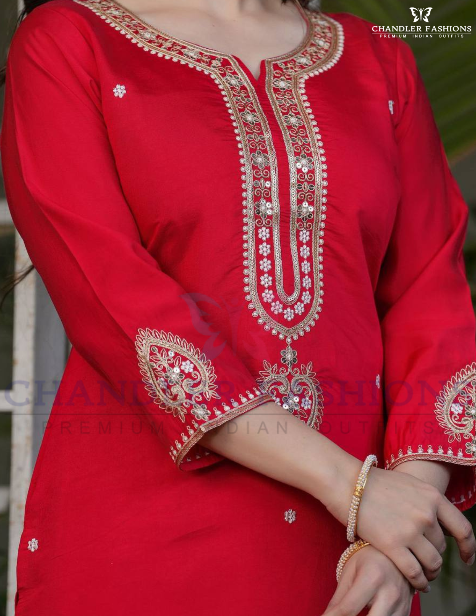 Red Sequins Work Salwar Suits With Dupatta Set In USA