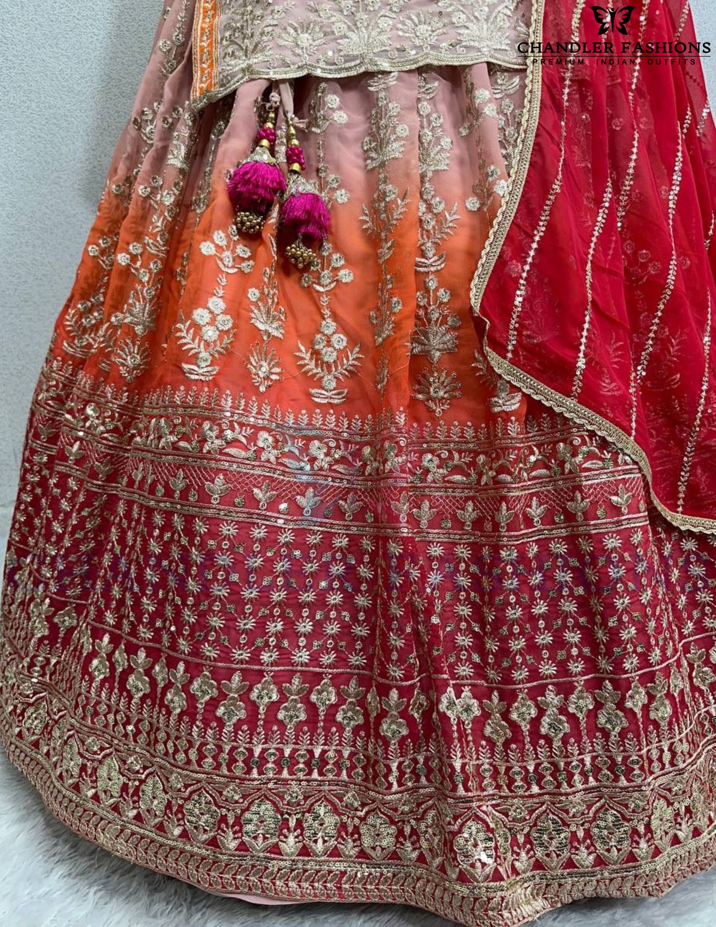 Multi Color Faux Georgette With Heavy Embroidery Sequins Work In USA