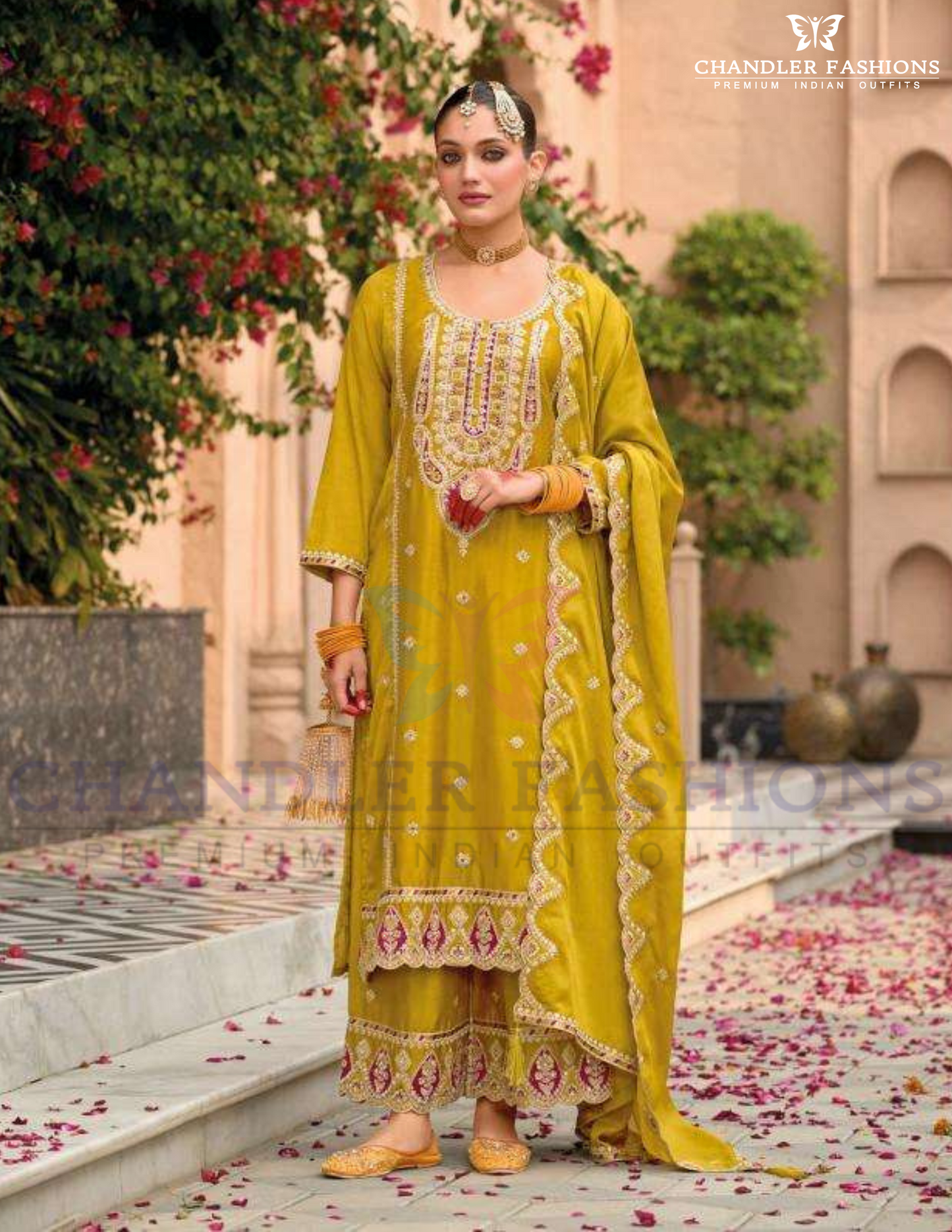 Alluring Yellow Color Sequins And Embroidery Work Palazzo Suits With Dupatta For Women