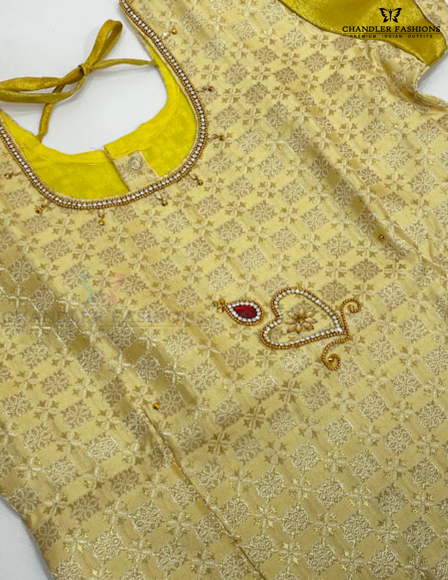 Cream Color Art Silk Langa Sets With Zari Work In Chandler