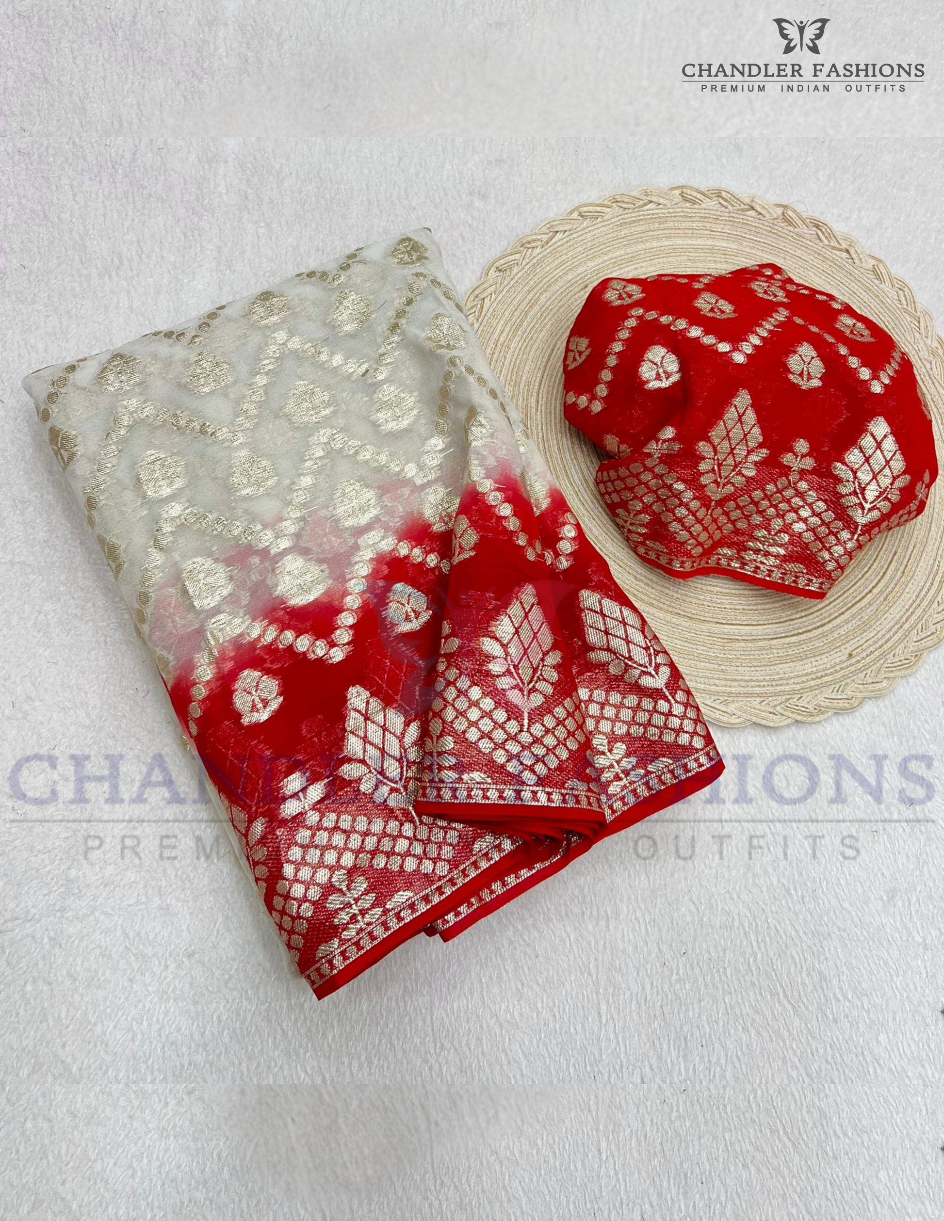 Alluring White Color Pure Viscose Georgette Zari Work Saree For Women