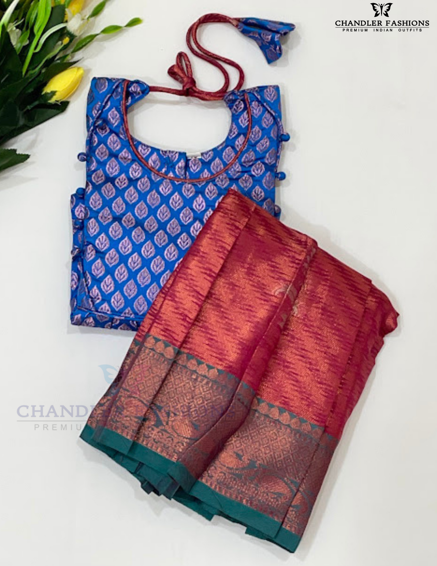 Gorgeous Blue And Pink Color Art Silk Langa Sets For Girls Near Me