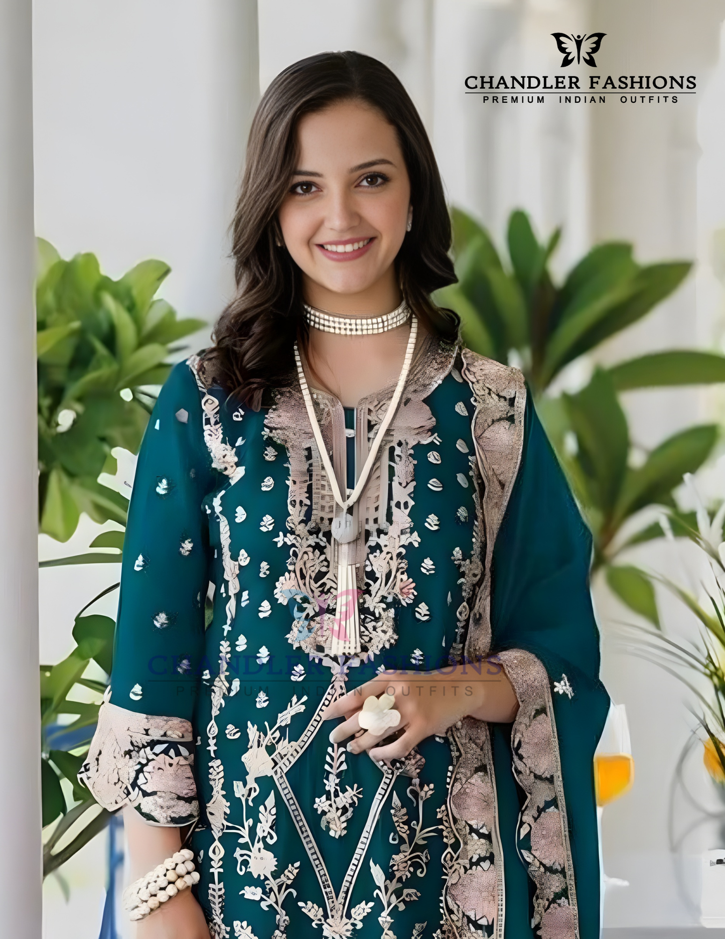 Teal Green Color Soft Organza With Embroidery Work Salwar Suits And Dupatta Near Me