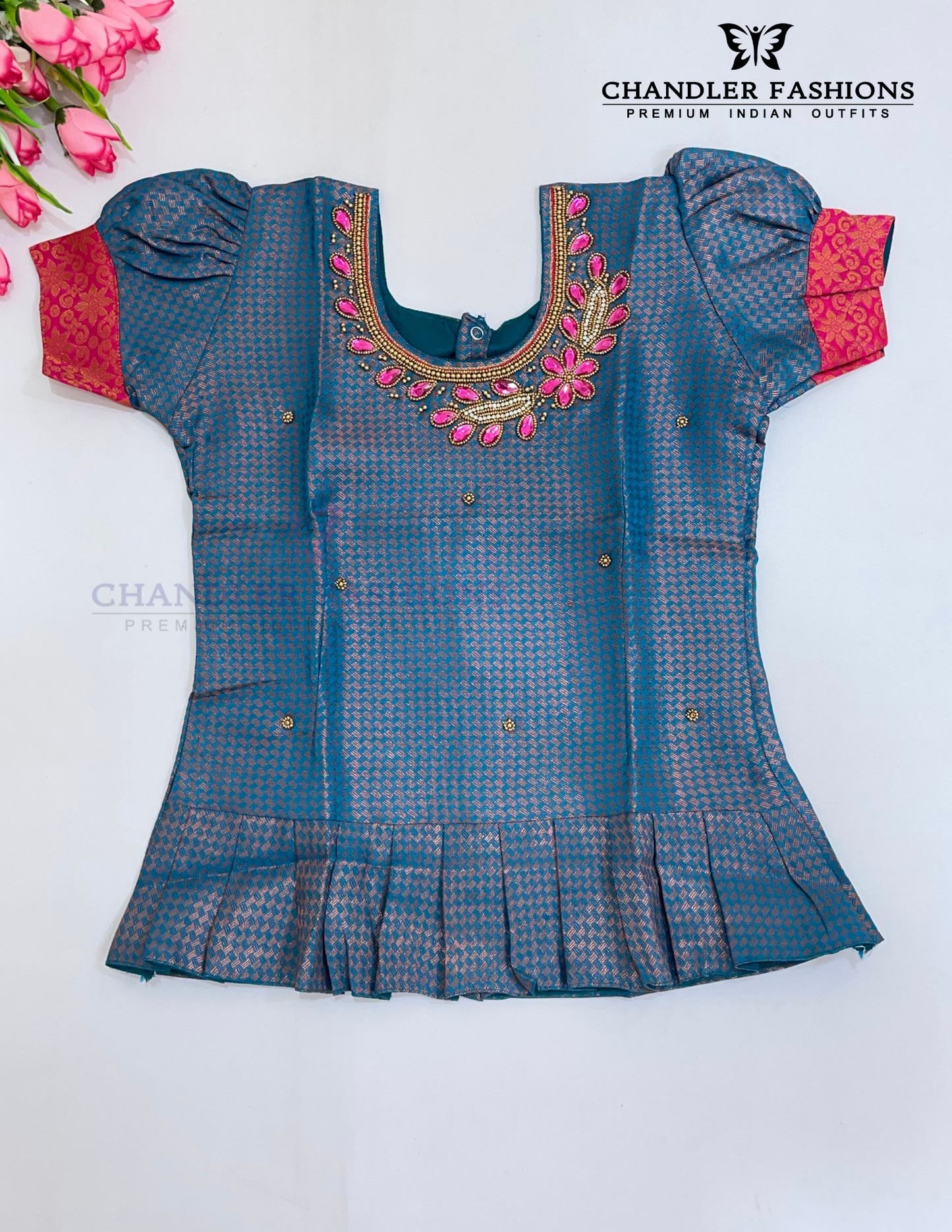 Green Color Art Silk Langa Set With Zari Work In Mesa