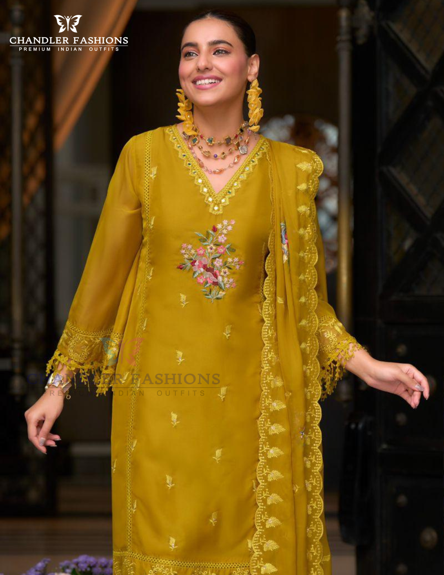 Mustard Yellow ColorMirror Work Salwar Suits With Dupatta In Chandler