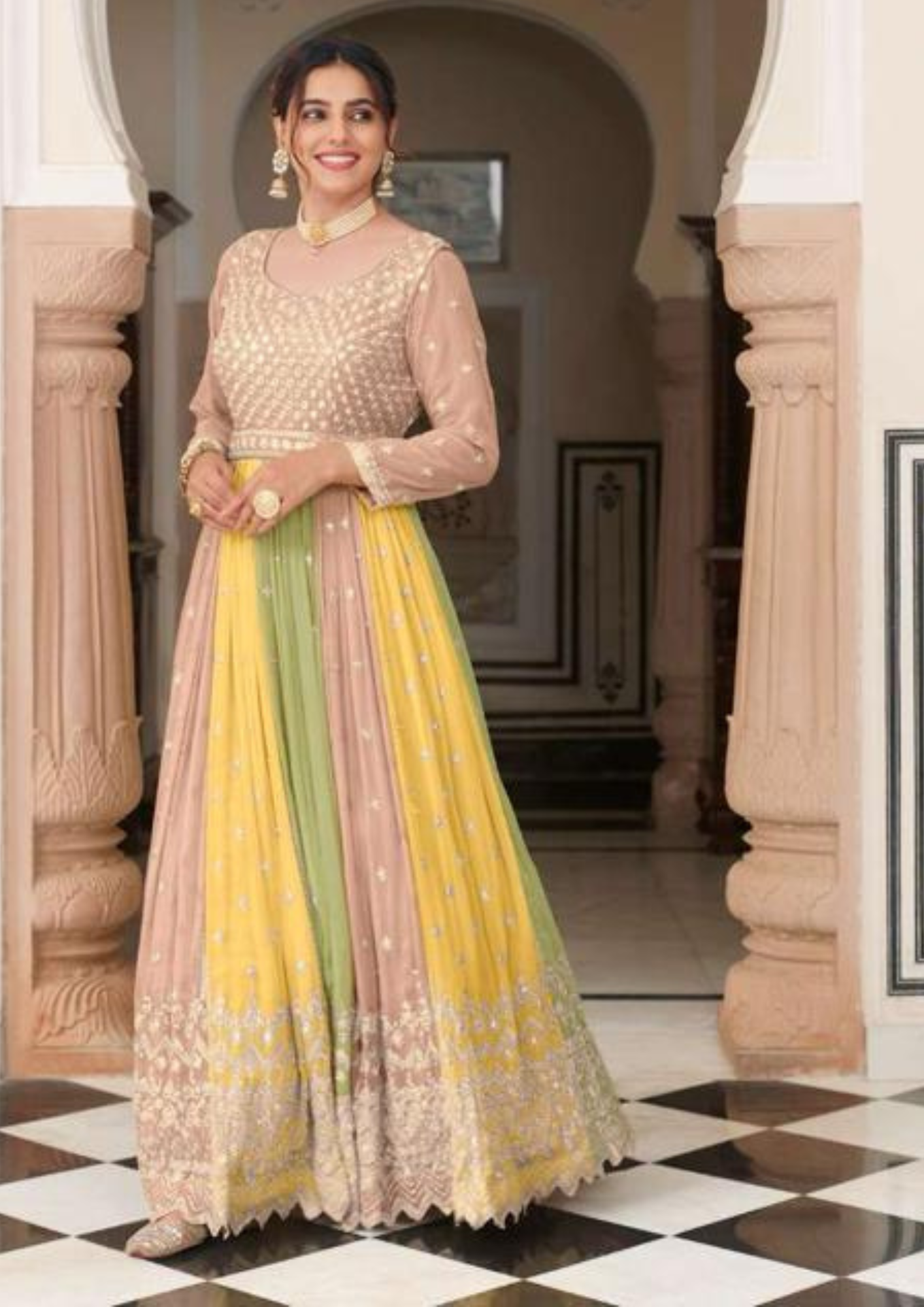 Fabulous Multi Color Georgette & Chinon Long Kurtis Near Me