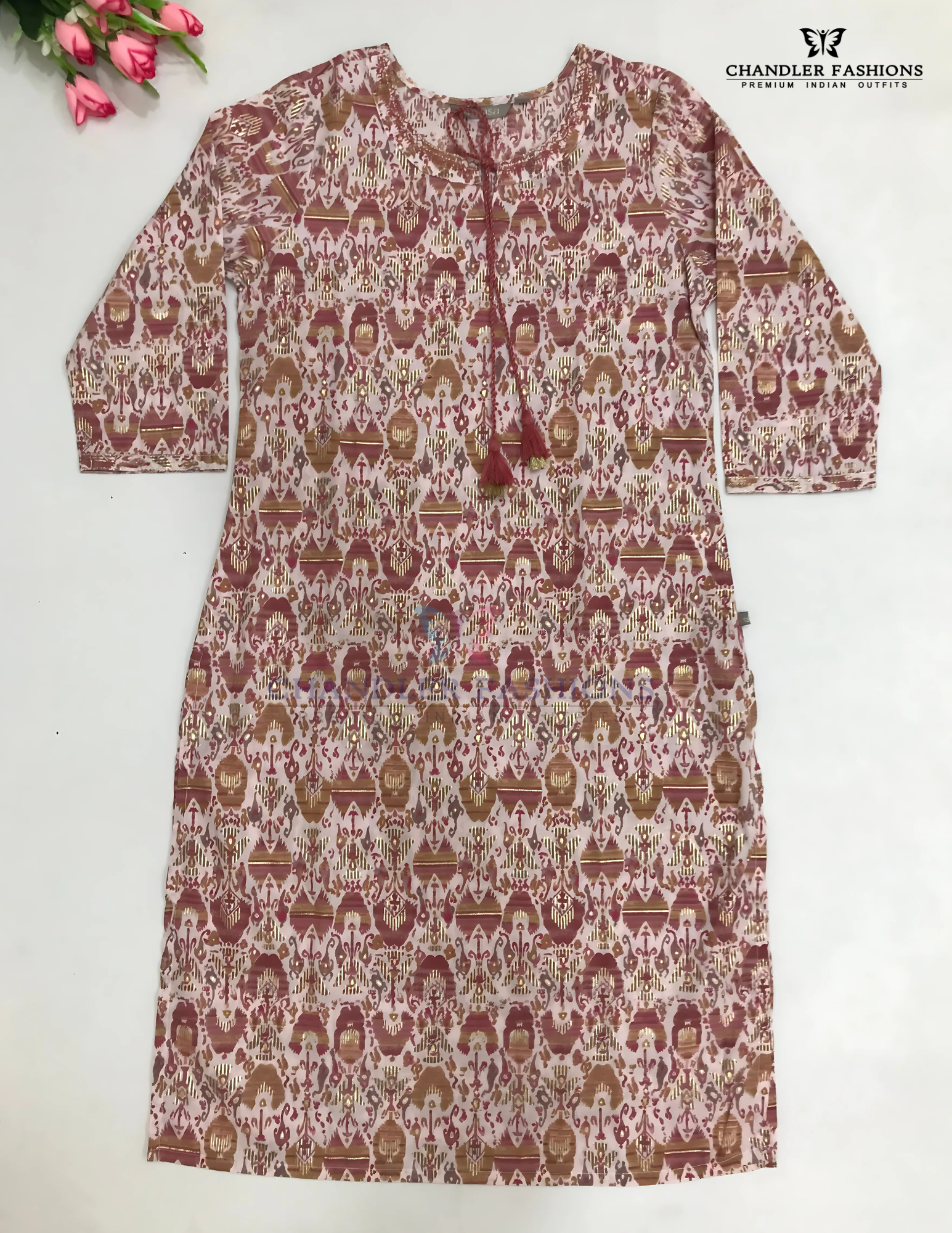 Light Maroon Color With Printed Work Cotton Kurti Suits Near Me