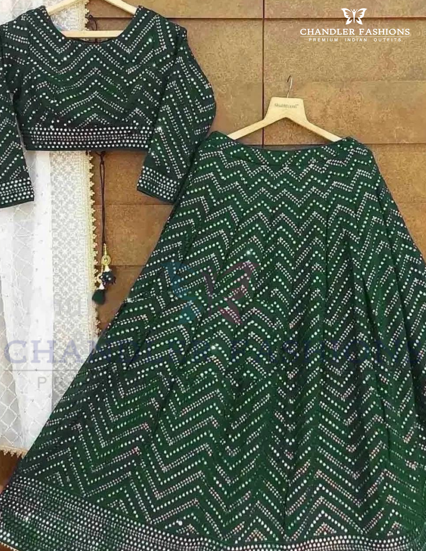 Attractive Green Color Wedding Lehenga Choli With Sequins Work
