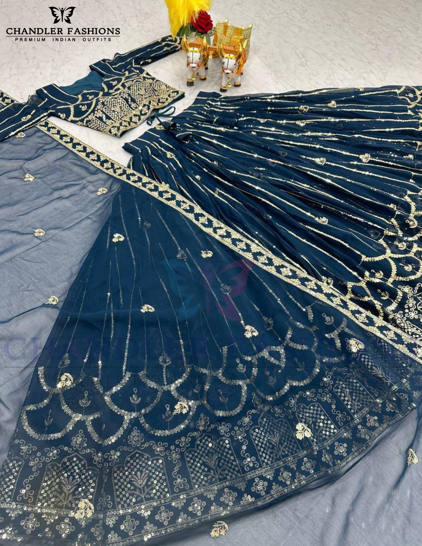 Beautiful Faux Georgette Choli With Dupatta Near Me