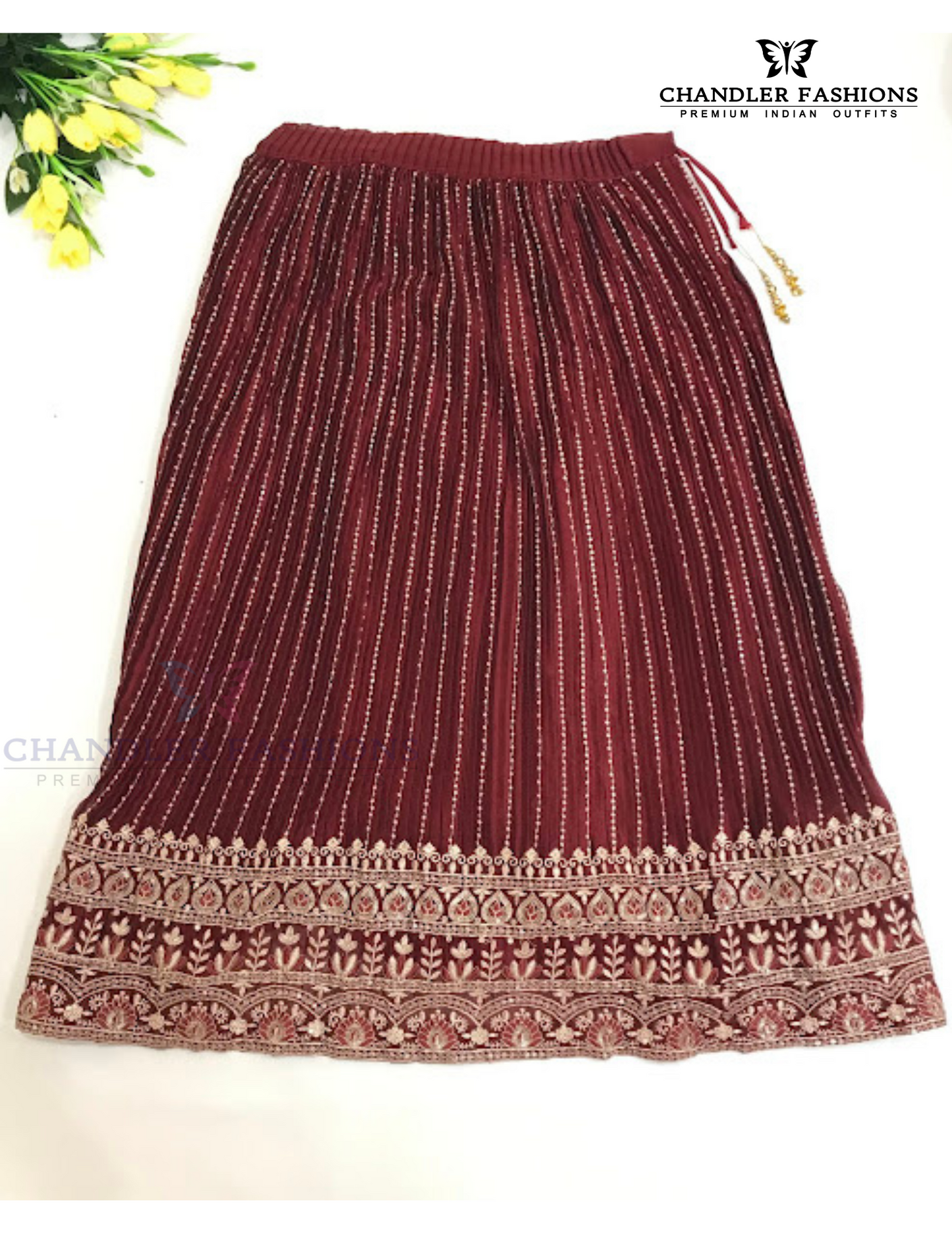 Maroon Color Georgette Girls Choli Sets In Yuma