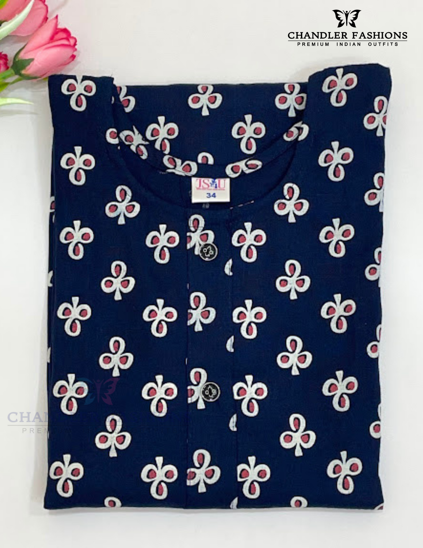 Alluring Dark Blue Color Rayon With Printed Work Kurti For Girls Near Me