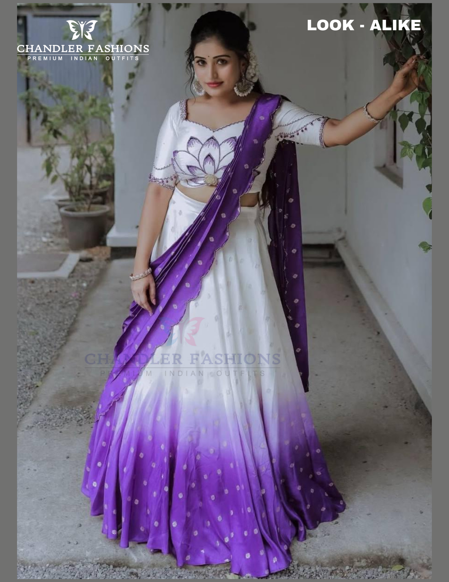 Alluring White And Violet Color Lehenga Choli With Printed Work For Women