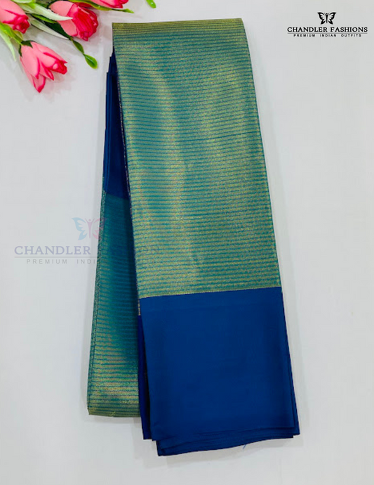 Wonderful Rama Green Tissue Silk Saree With For Women