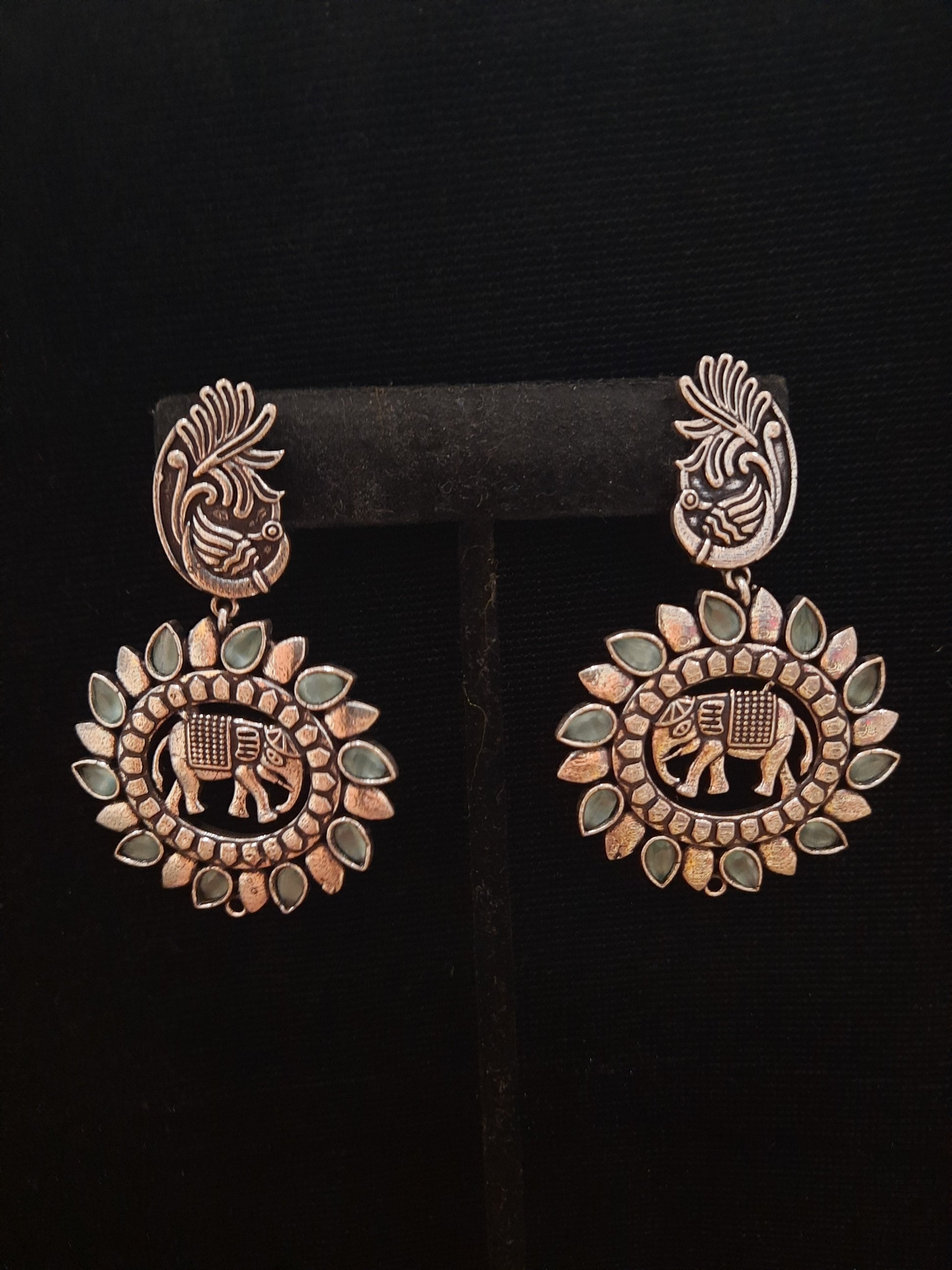 Oxidized Round Earrings In USA