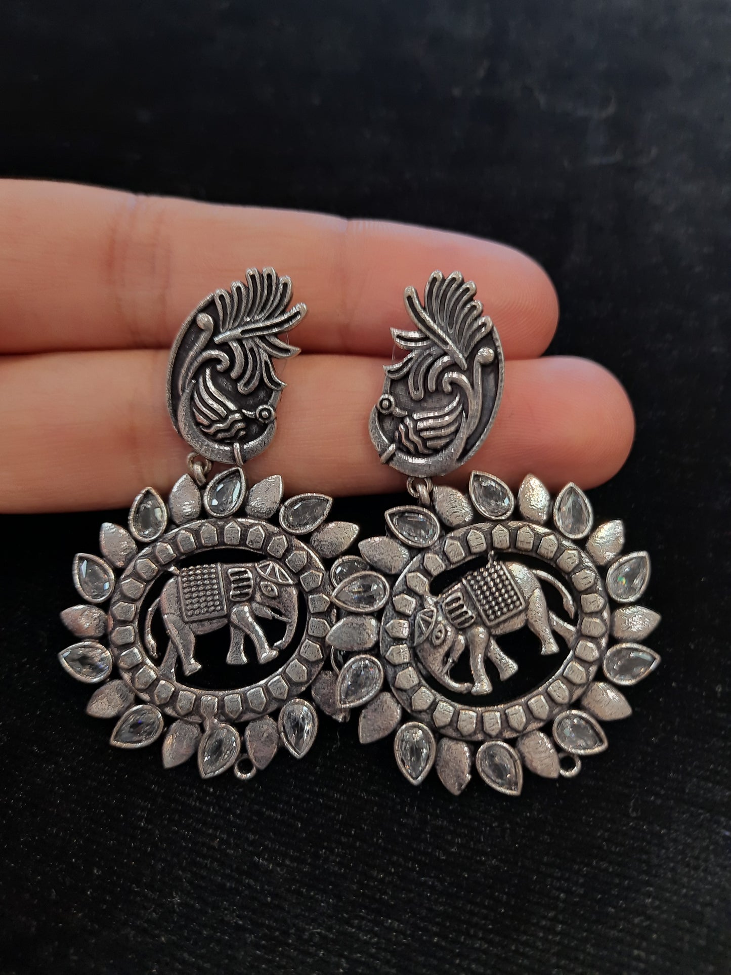 Oxidized Round Earrings In USA