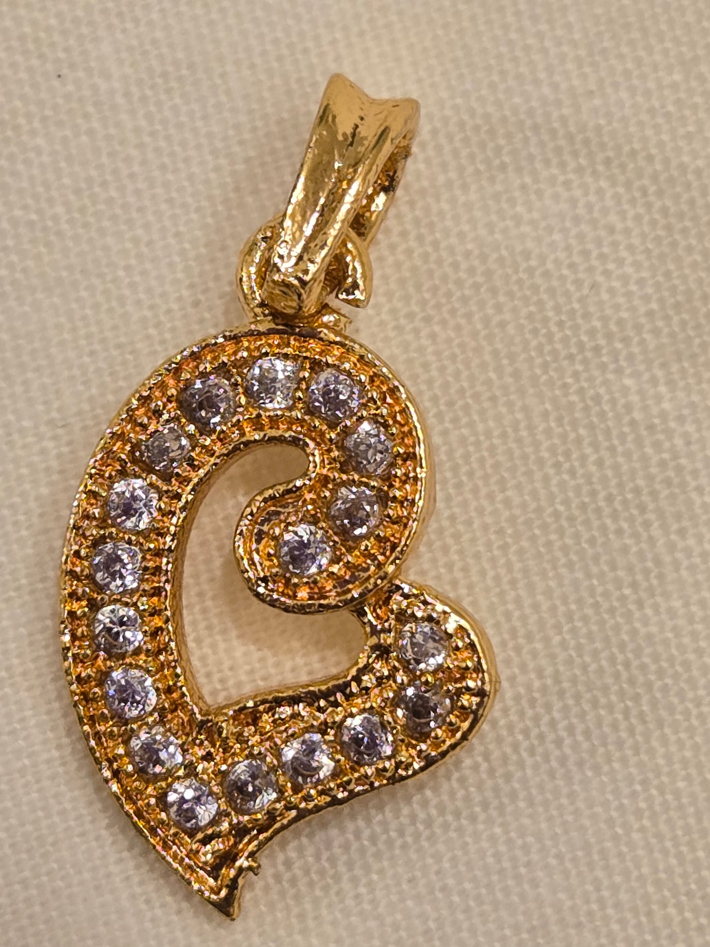 Stunning Heart Shape Gold Plated AD Stone Pendant
