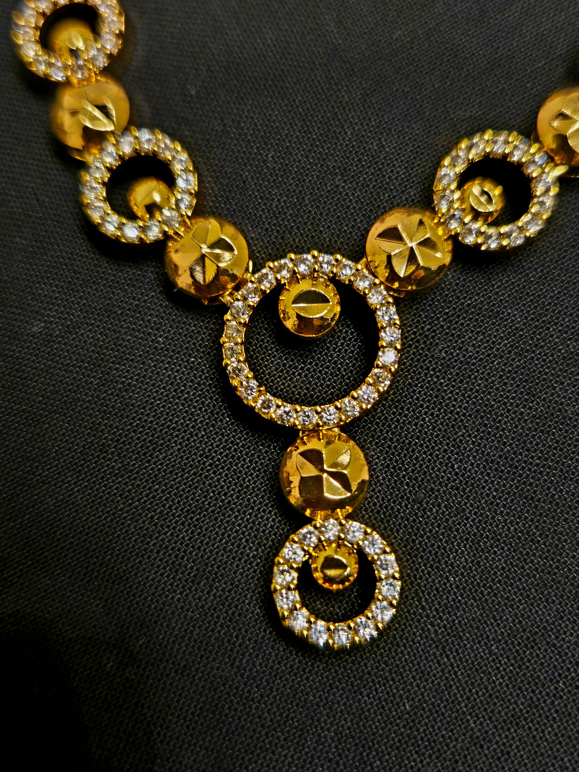 Attractive Gold Plated White Stone Jewelry Set For Women