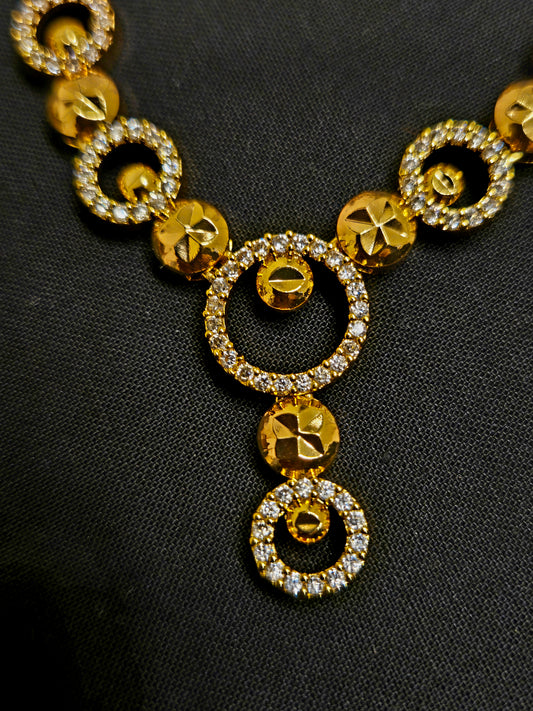 Attractive Gold Plated White Stone Jewelry Set For Women