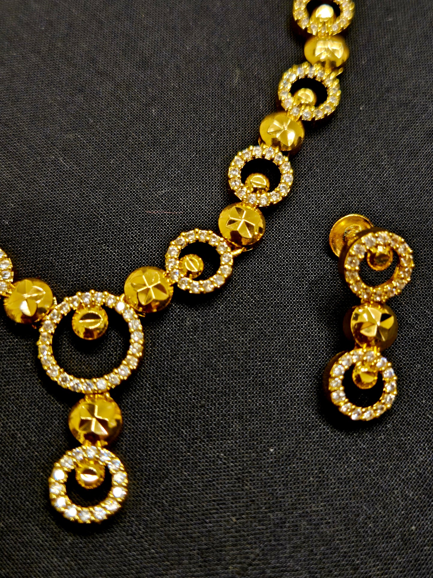 Gold Plated White Stone Jewelry Set In USA