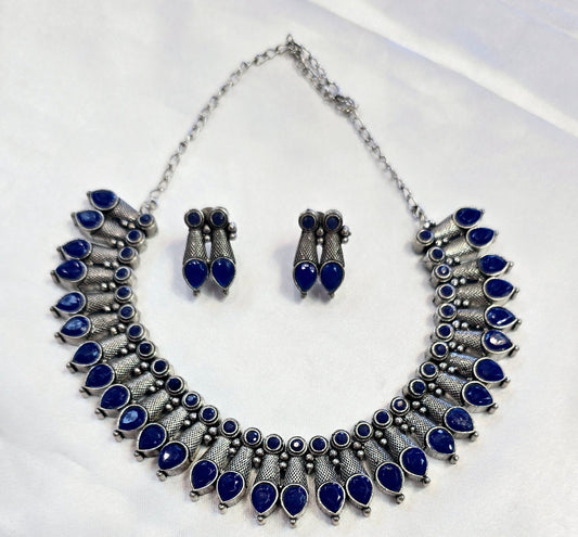 Beautiful Navy Blue Colored Oxidized Jewellery