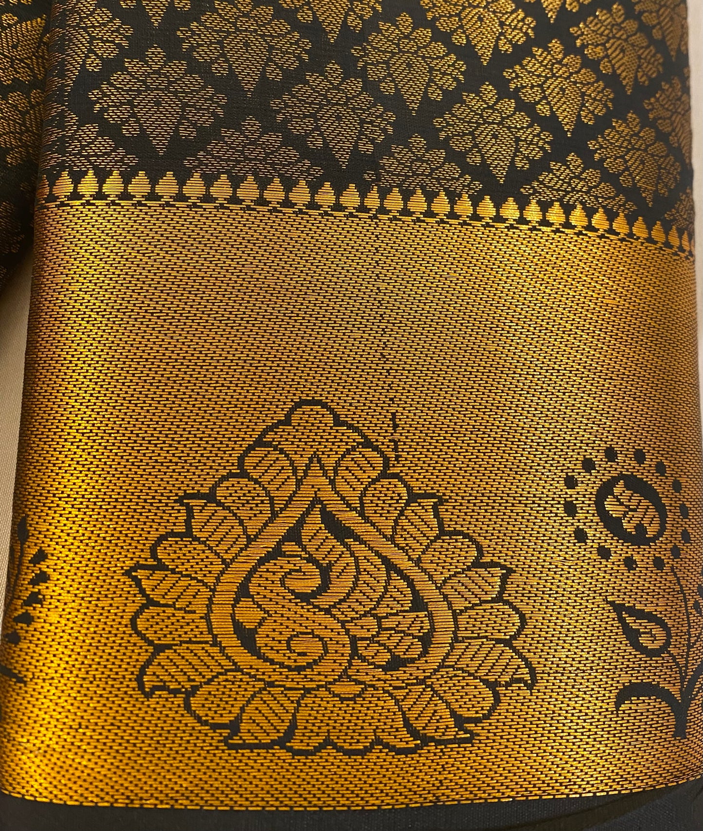 Gorgeous Black Silk Saree with Gold Jari In Mesa