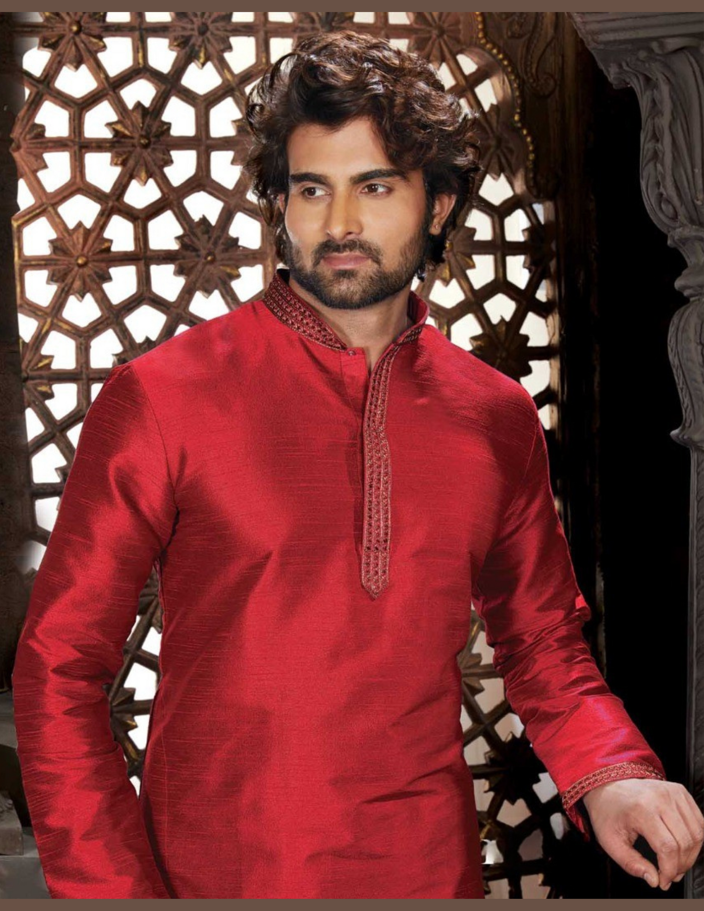 Gorgeous Cream Color Dupion Silk Lace Work With Pajama Set For Men's Kurta Near Me