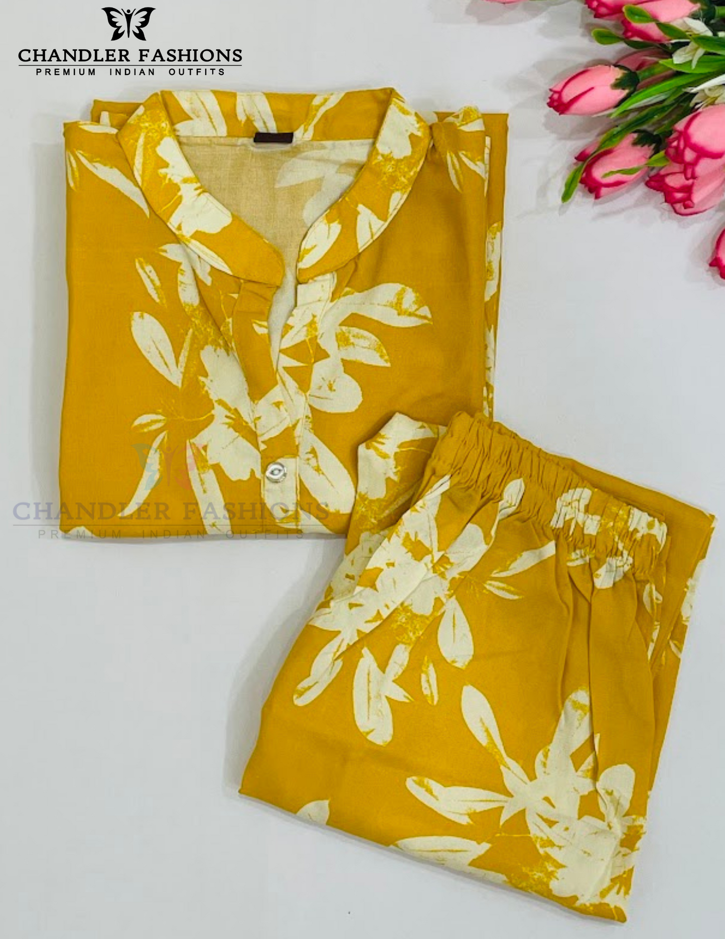 Alluring Yellow Colored Floral Design Work Cotton Kurti Suits For Girls Near Me