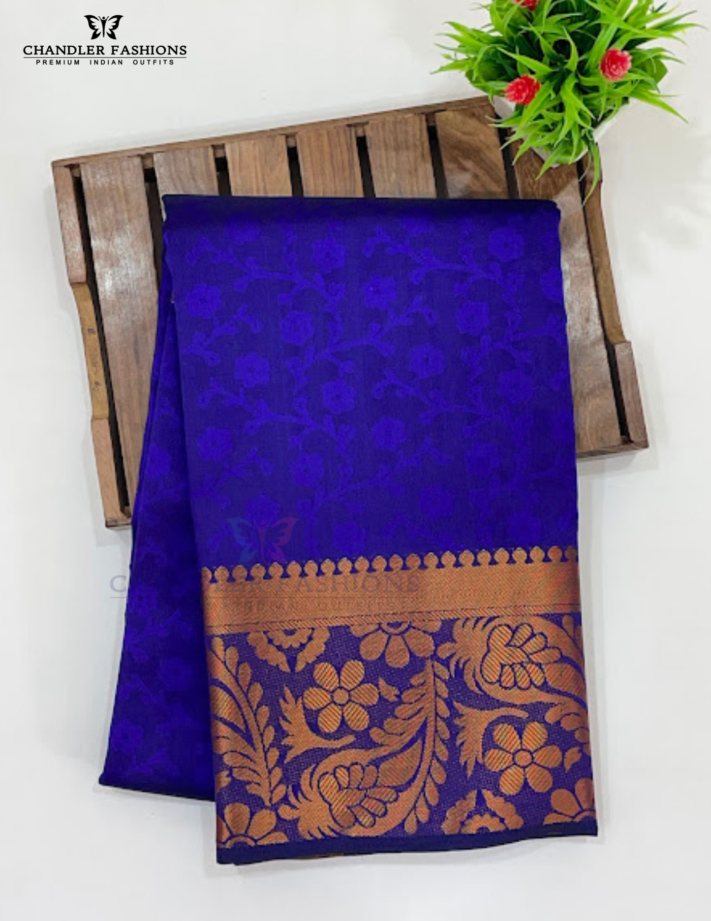 Dark Blue Art Silk Saree With Designer Zari Work In USA