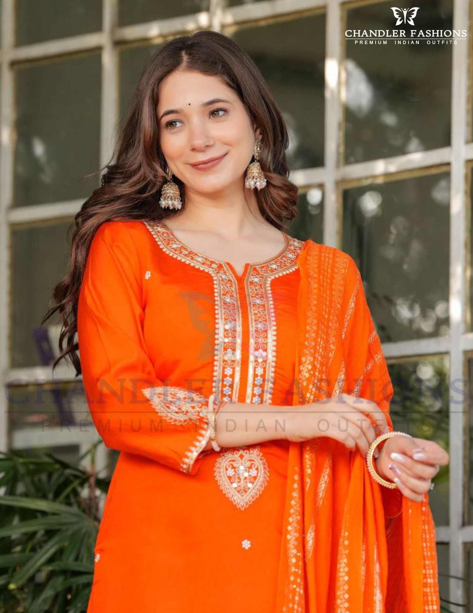Viscose Chanderi Salwar Suits With Dupatta Set In Mesa