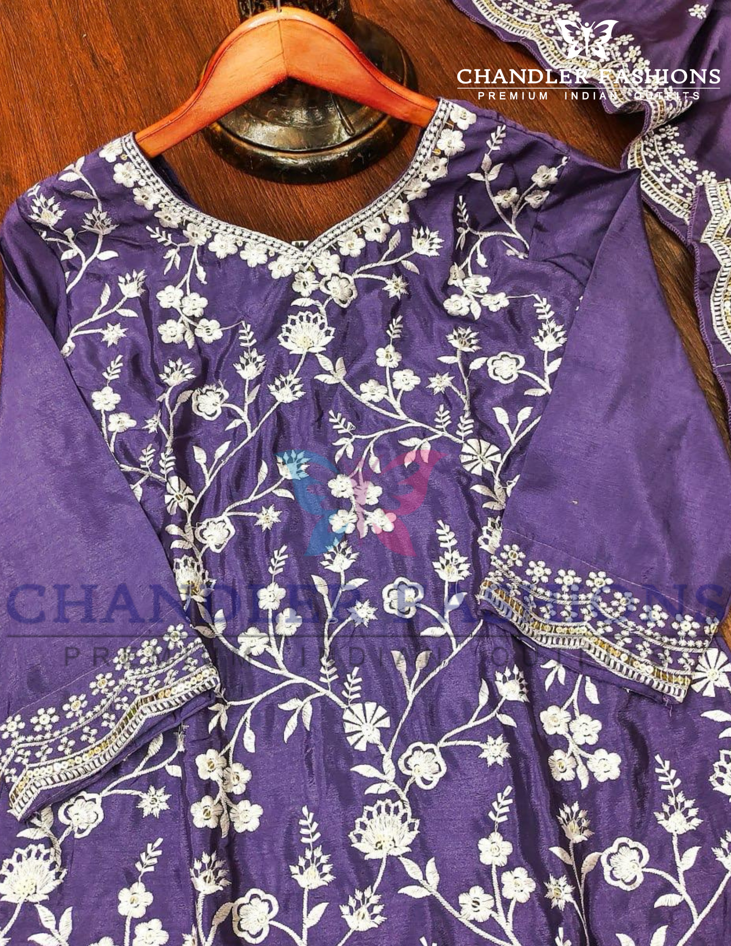Embroidery And Sequins Work With Palazzo Suits In Tempe