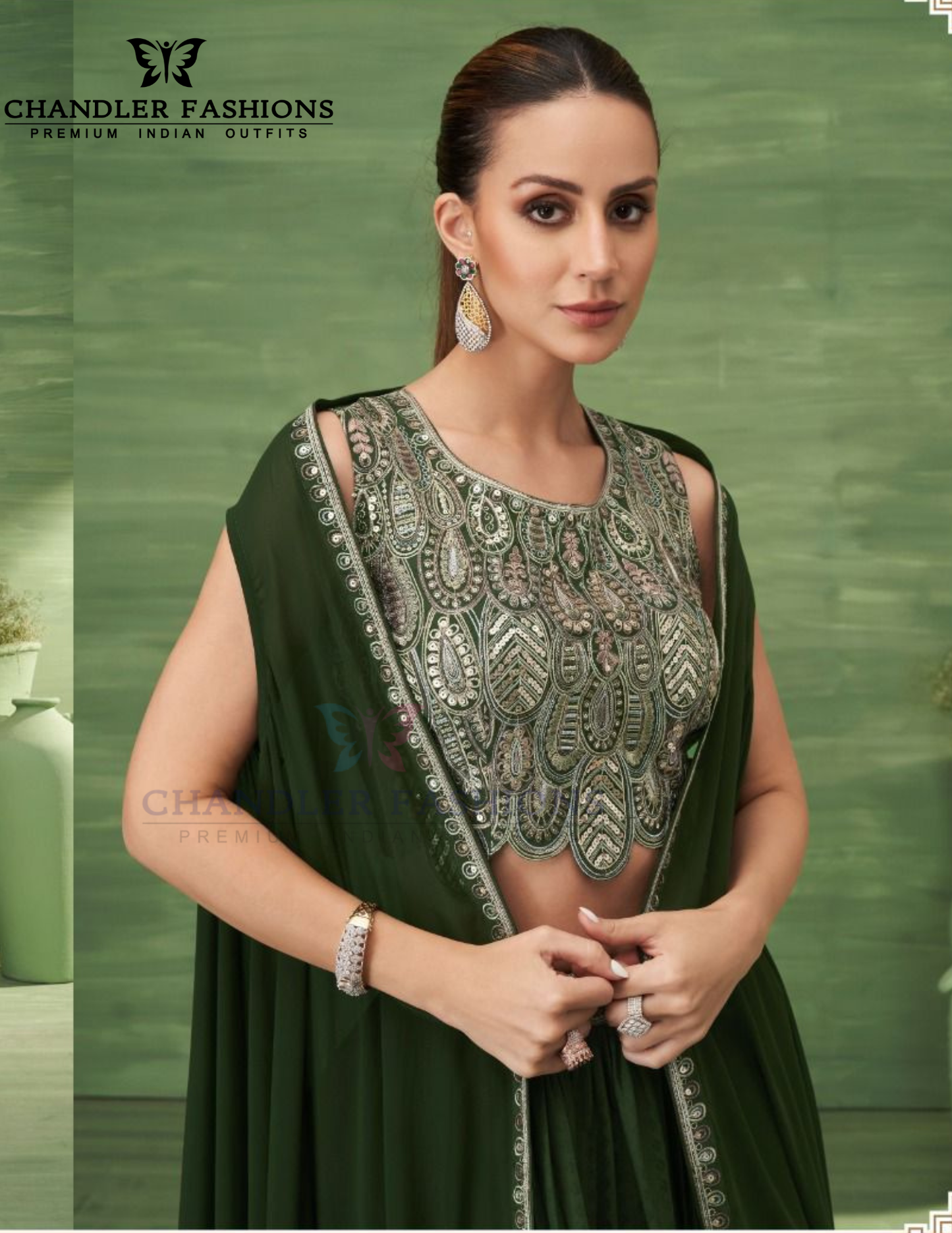 Chinon Indo Western Lehenga Choli In Mesa