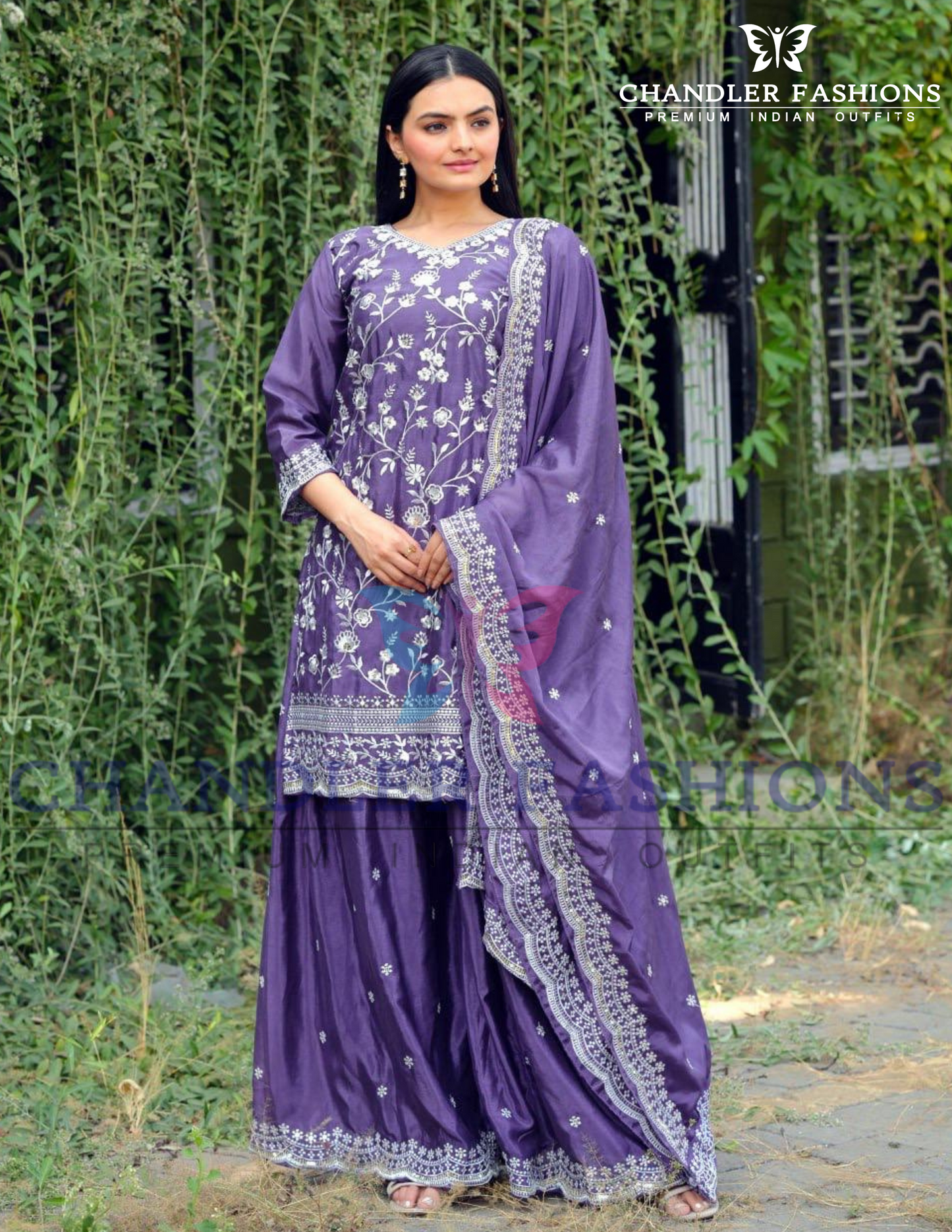 Charming Violet Color Palazzo Suits Near Me