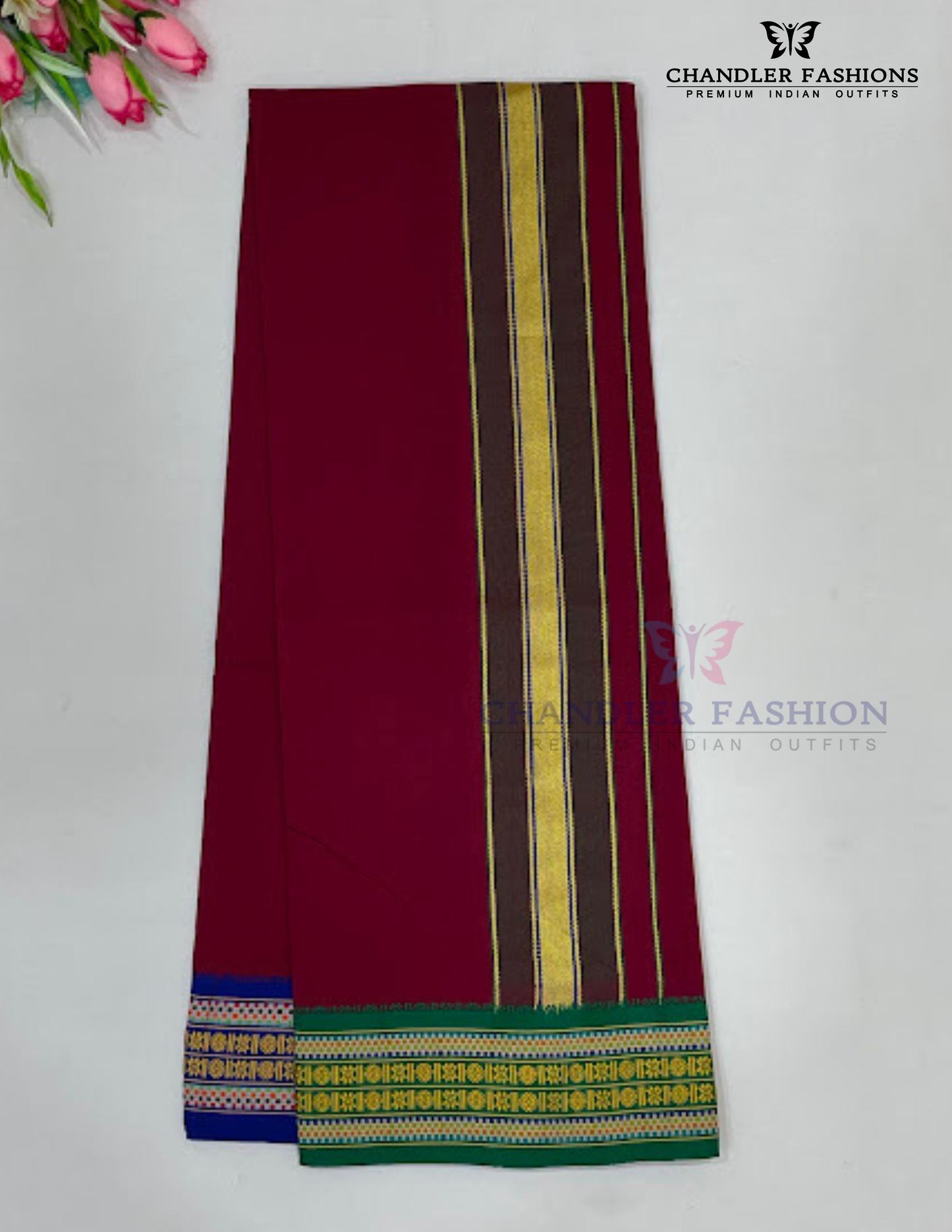 Charming Maroon Color Cotton Dhoti Near Me