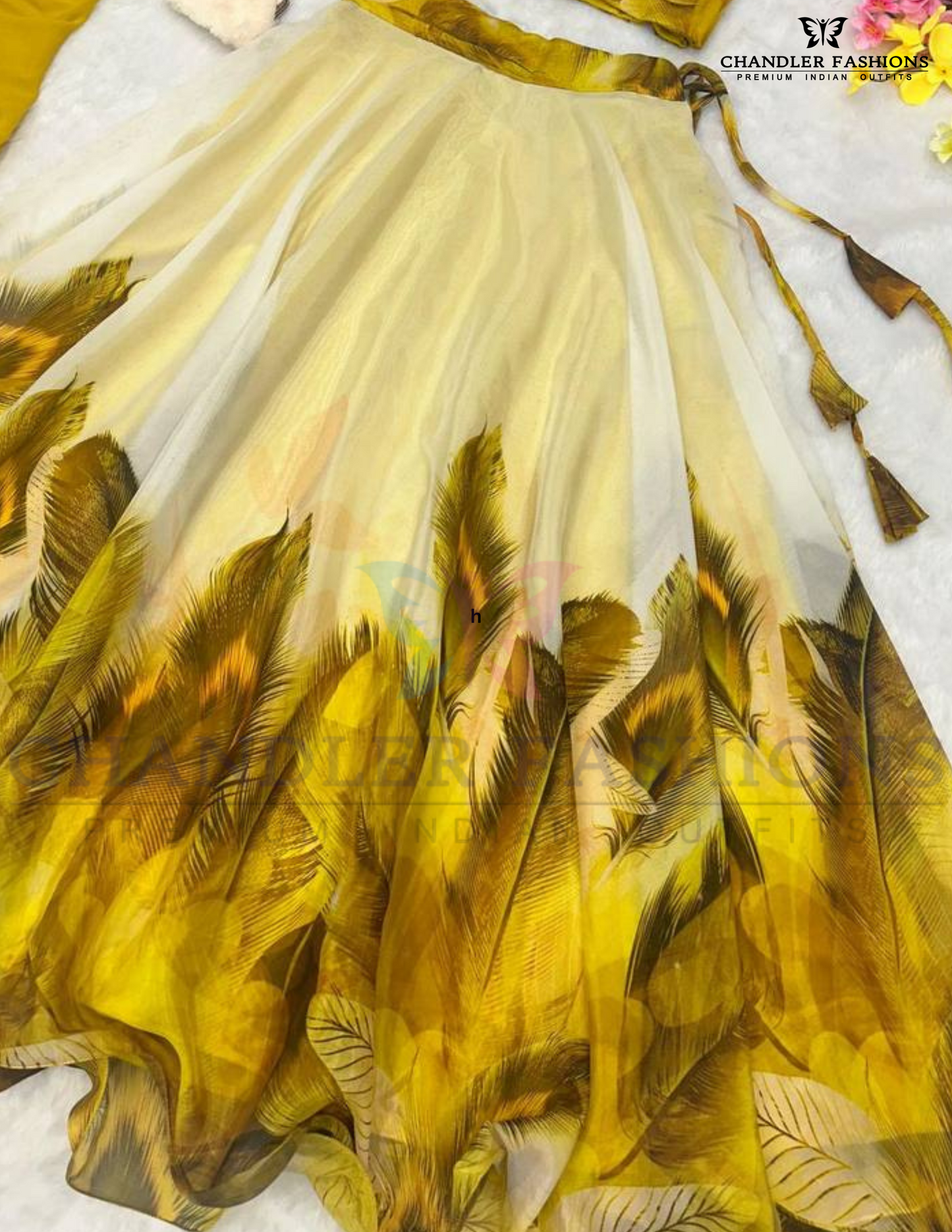 Yellow Color Organza Silk Lehenga Choli In Mesa