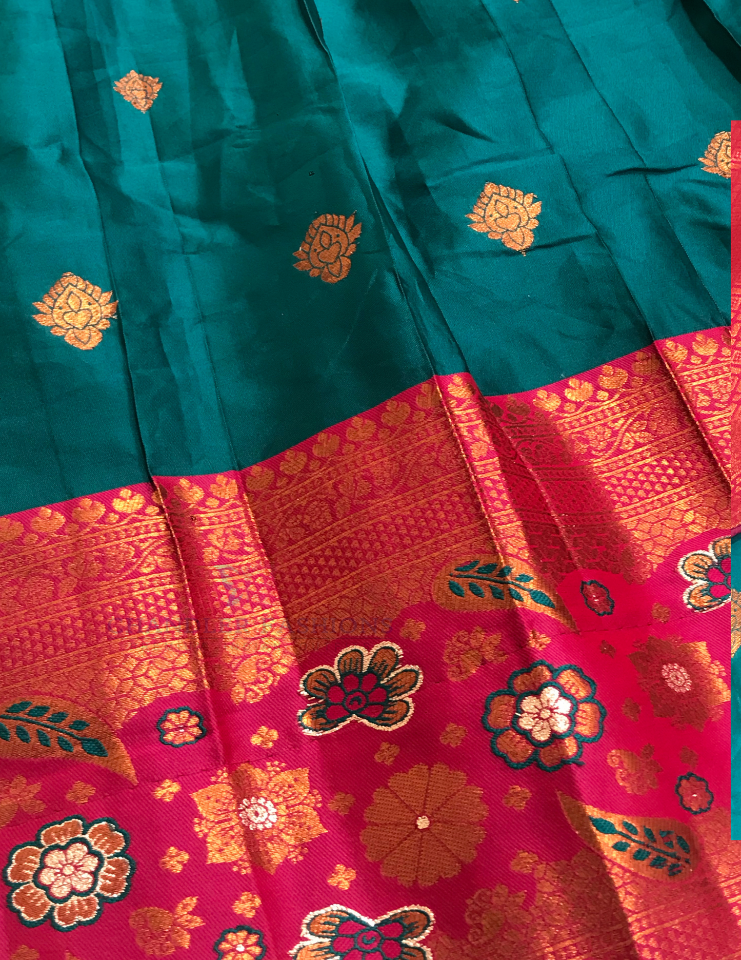 Dark Pink And Green Color Choli Sets