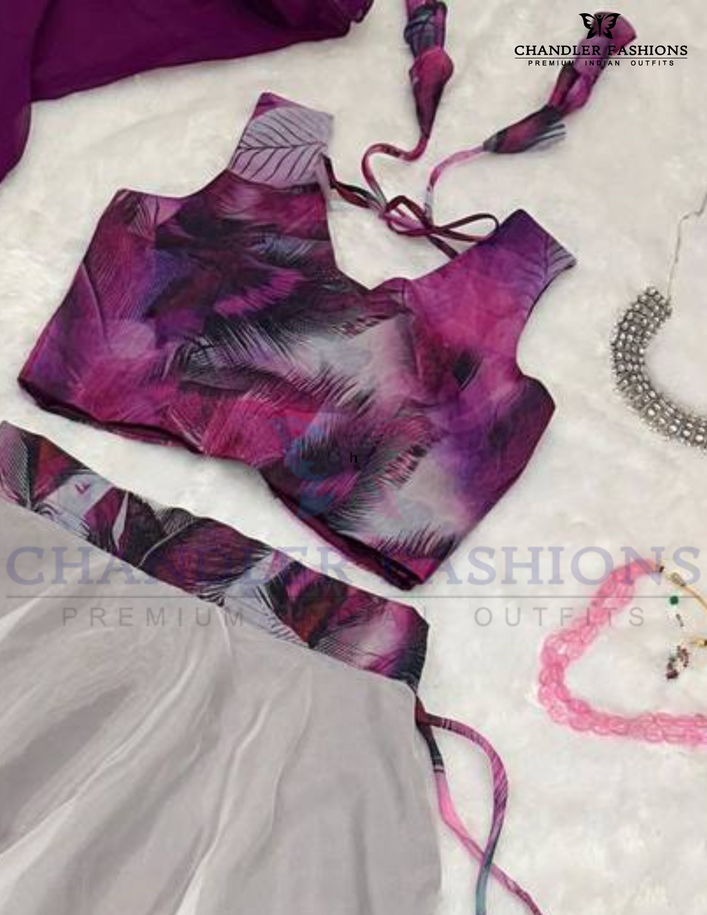 Purple Color Jimmy Organza Silk Lehenga Choli With Print Work Near Me