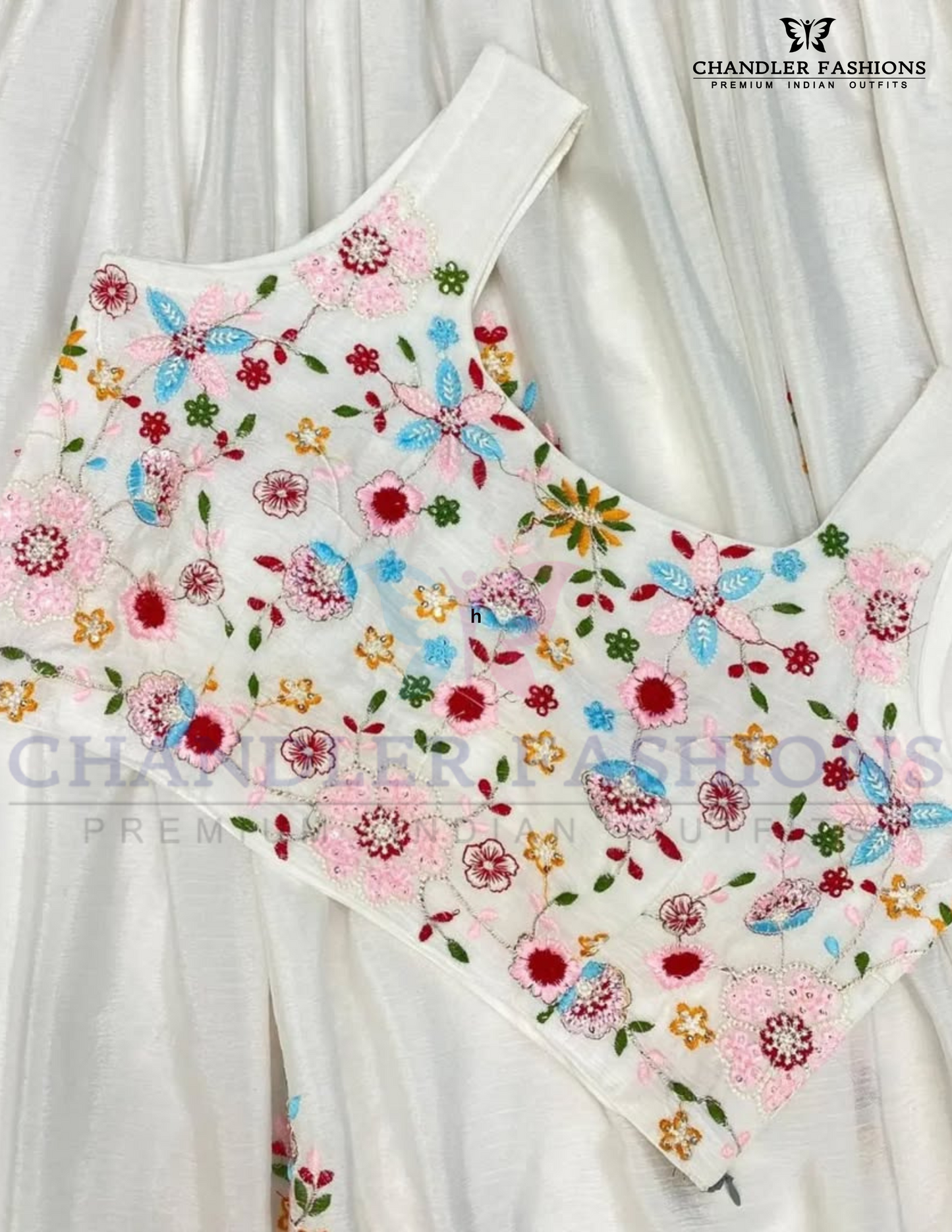 Beautiful White Color Chinon Lehenga Choli With Multicolor Thread Work In East Valley