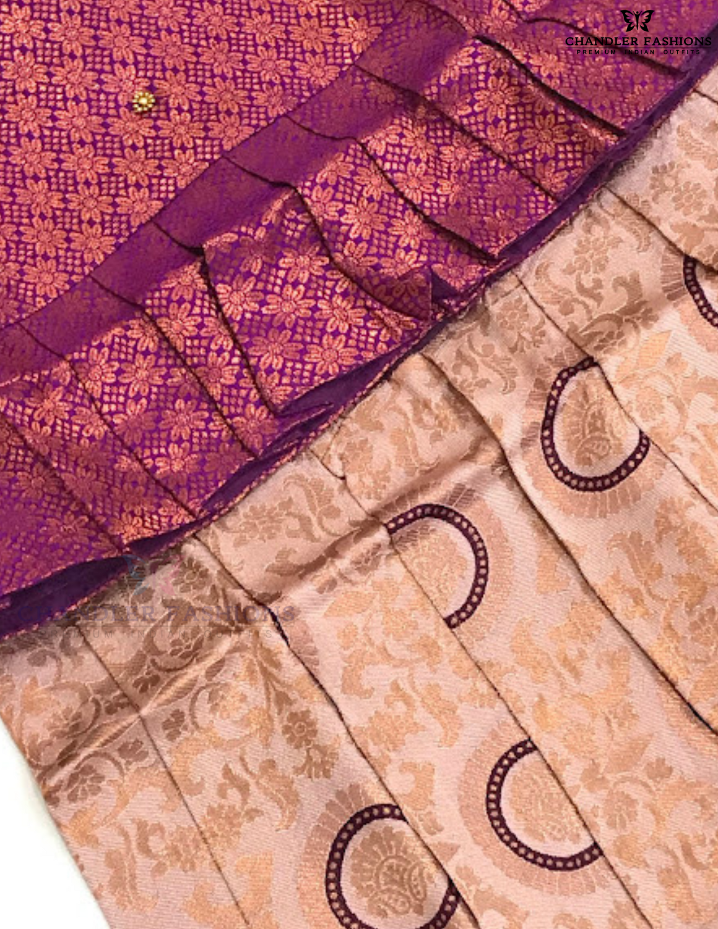 Purple And Beige Color Art Silk Langa Sets In Suncity