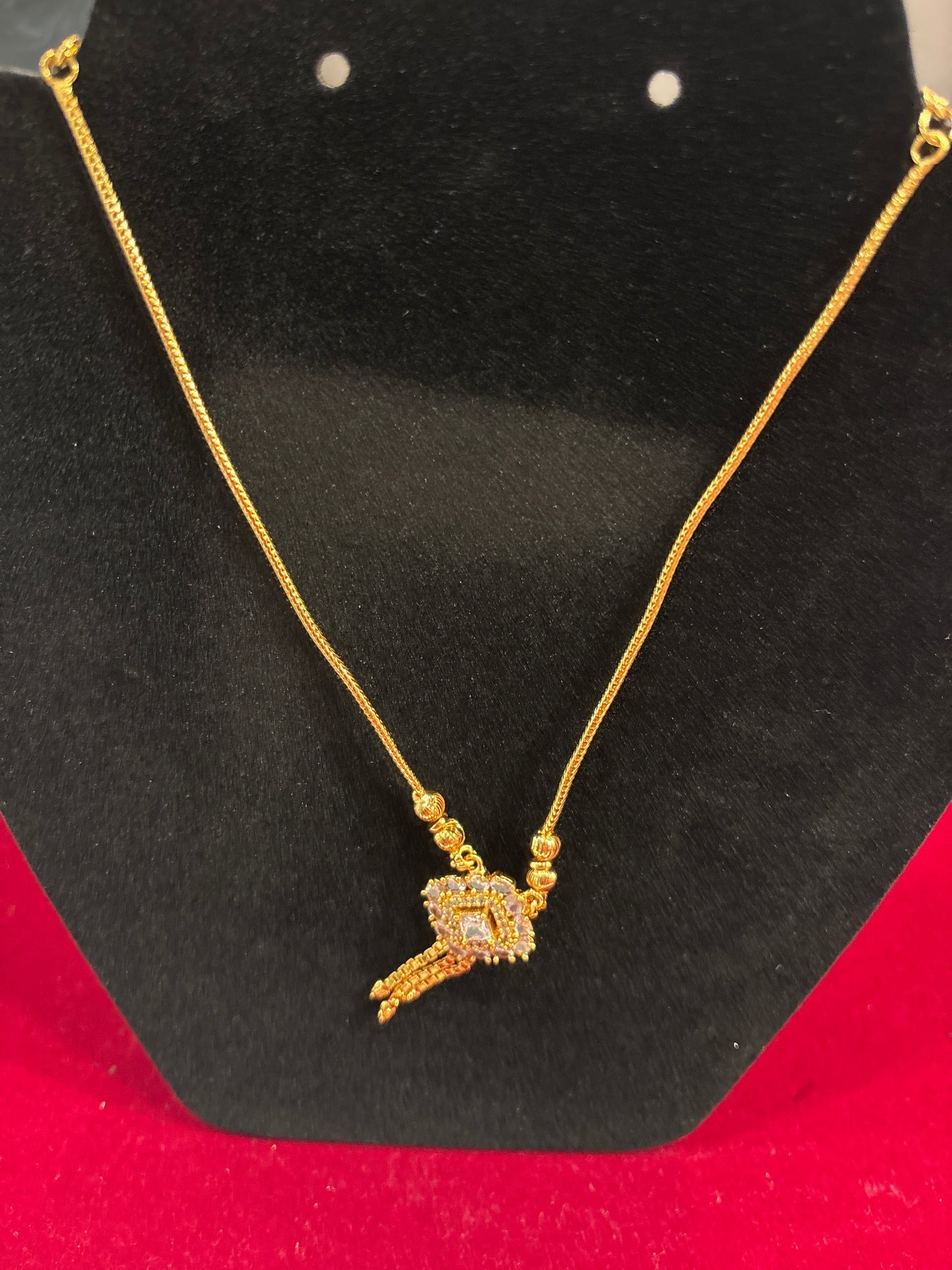 Fabulous White Color Stones Gold Plated Necklace For Women