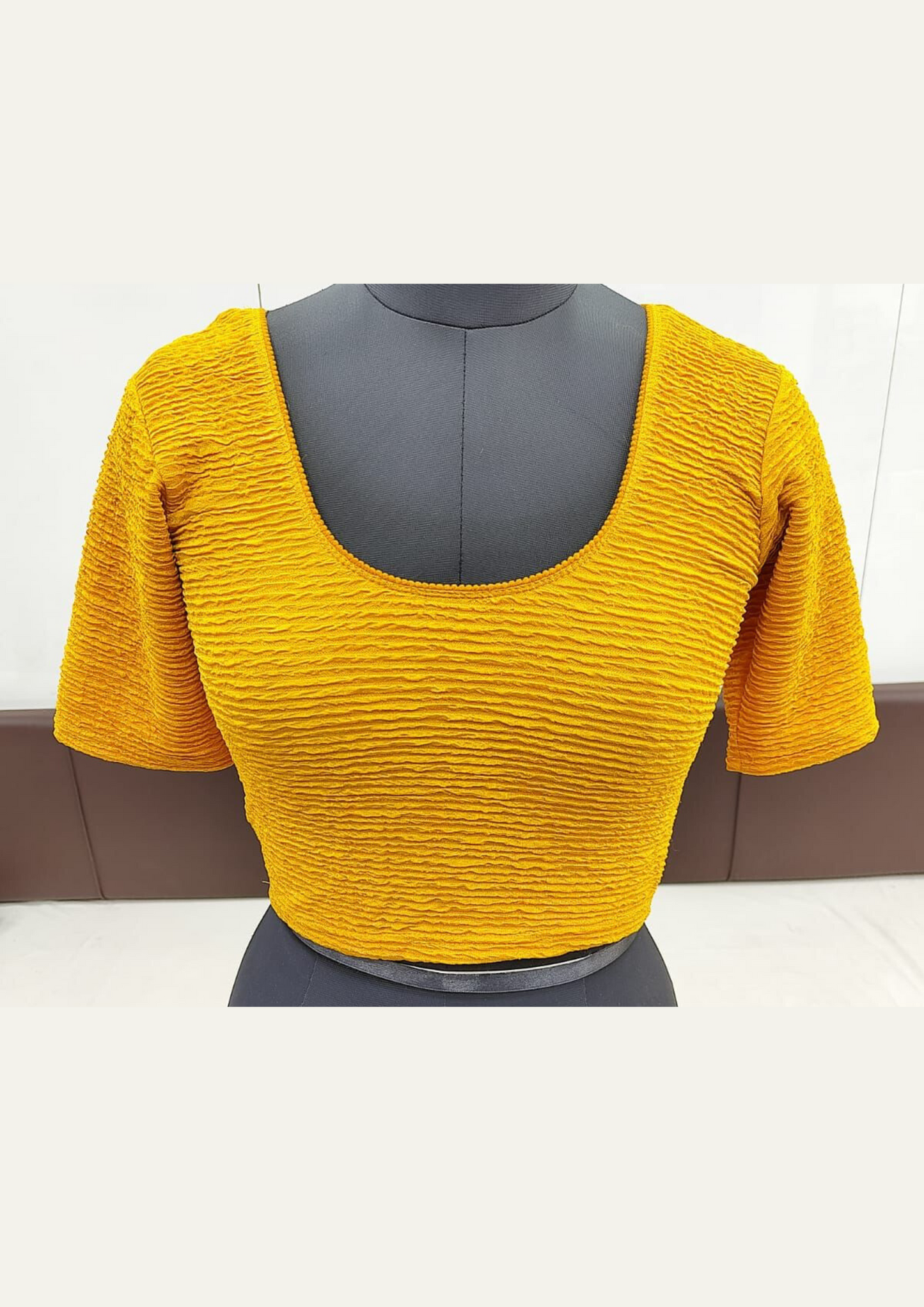Beautiful Yellow Color Ready To Wear Stretchable Blouse For Women