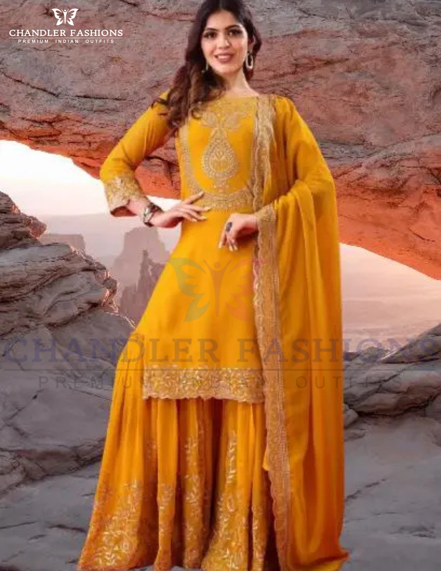 Faux Georgette Heavy Embroidery Work Sequins For Women In USA