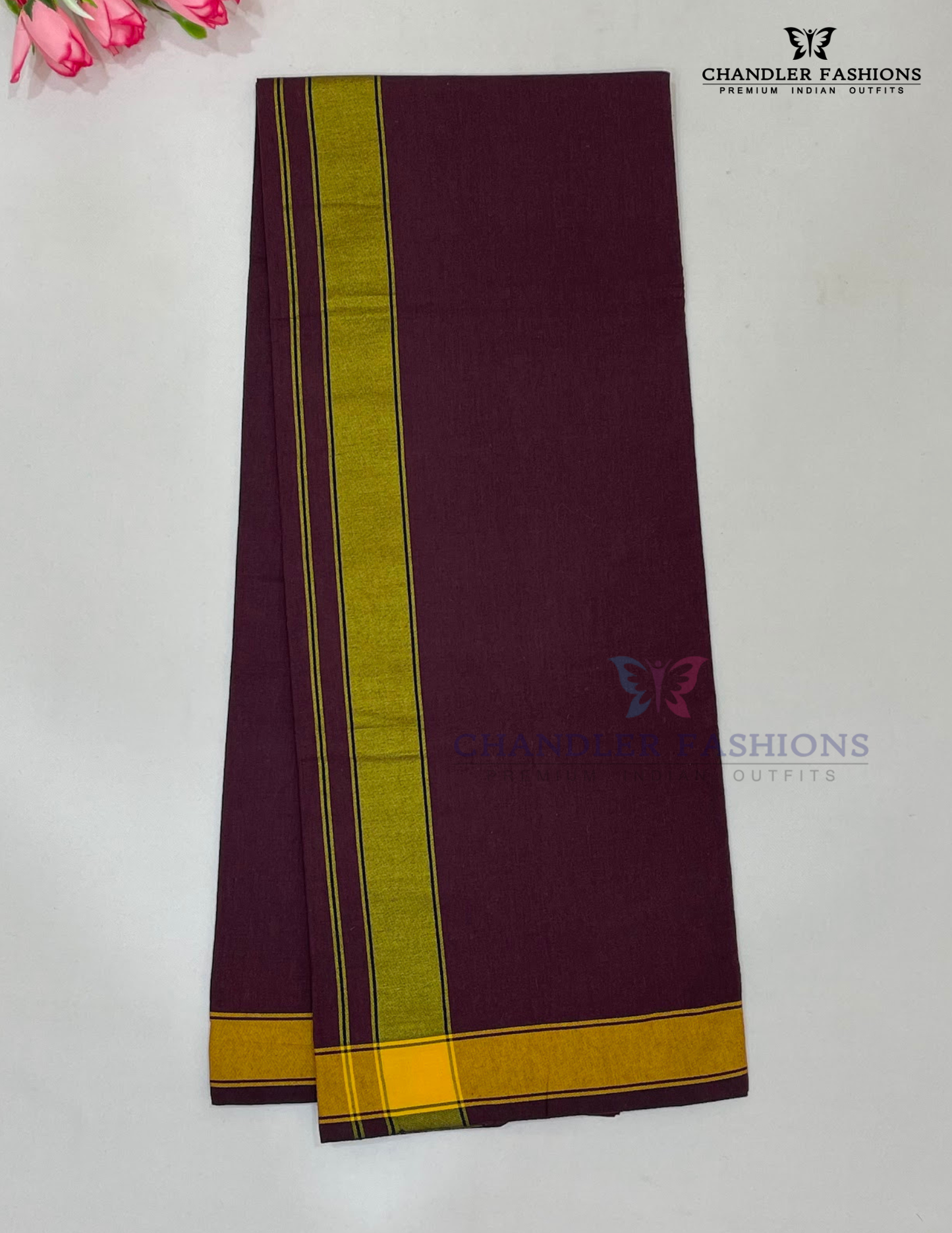 Men's Dark Brown Color Cotton Dhoti Near Me