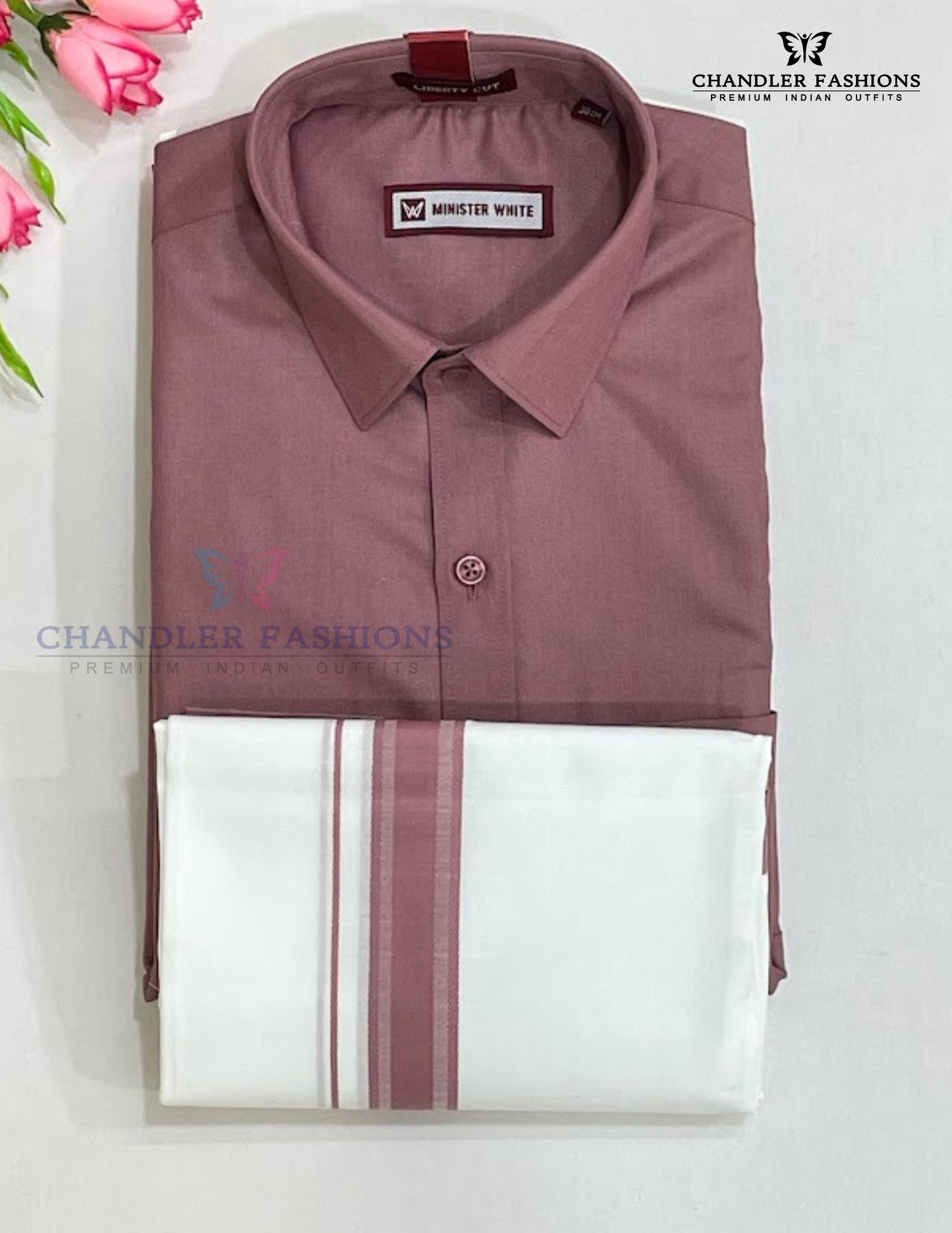 Alluring Twilight Lavender Colored Shirt And Dhoti Set For Men