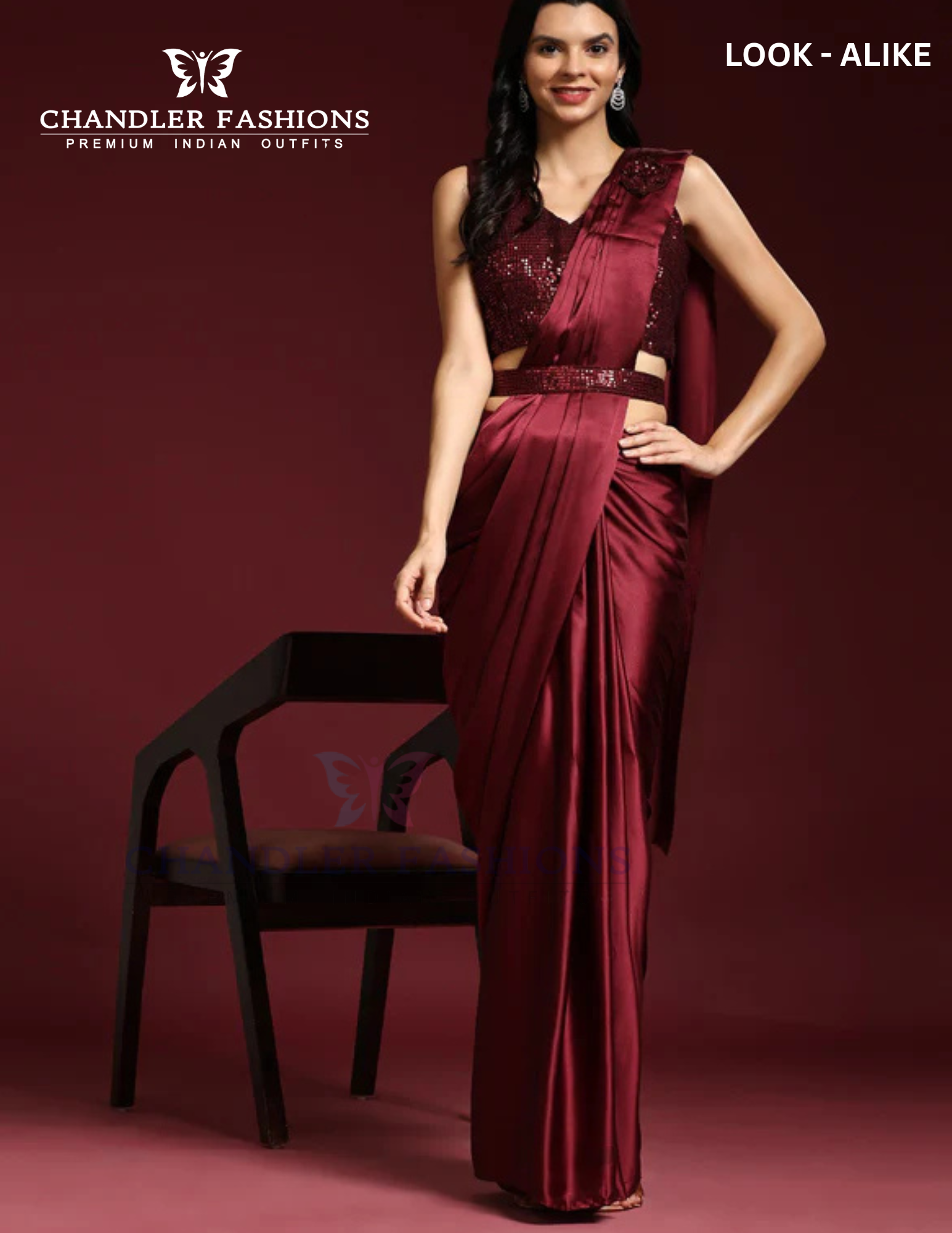 Gorgeous Maroon Color Ready To Wear One Minute Designer Saree