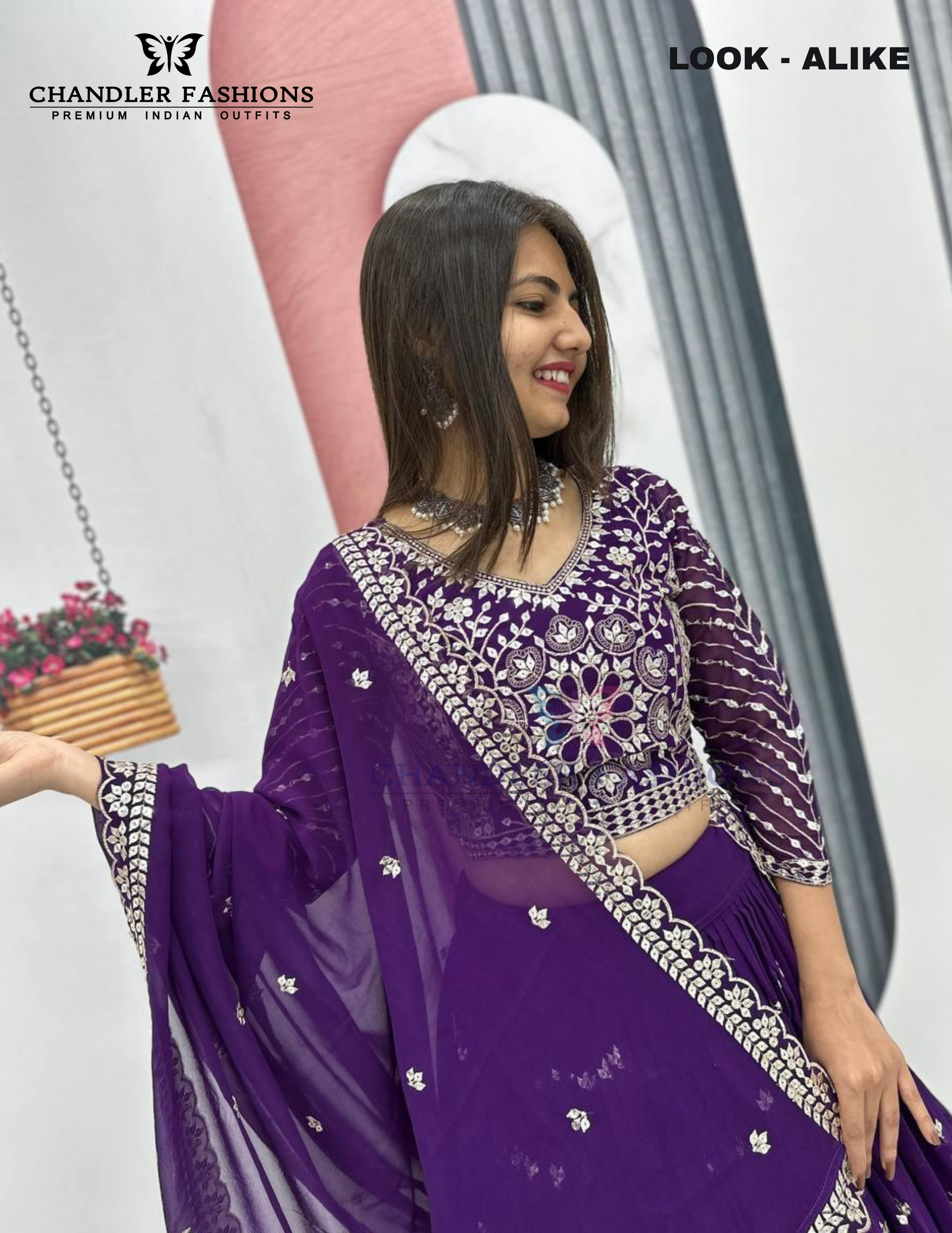 Pleasing Purple Color Georgette Lehenga Choli With Sequins Work In Tempe