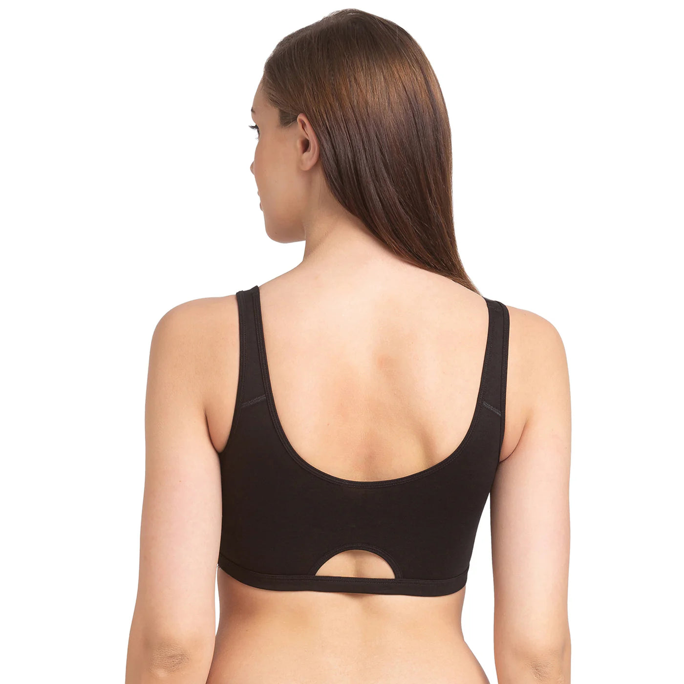 Black Colored Cotton Sports Bra In USA