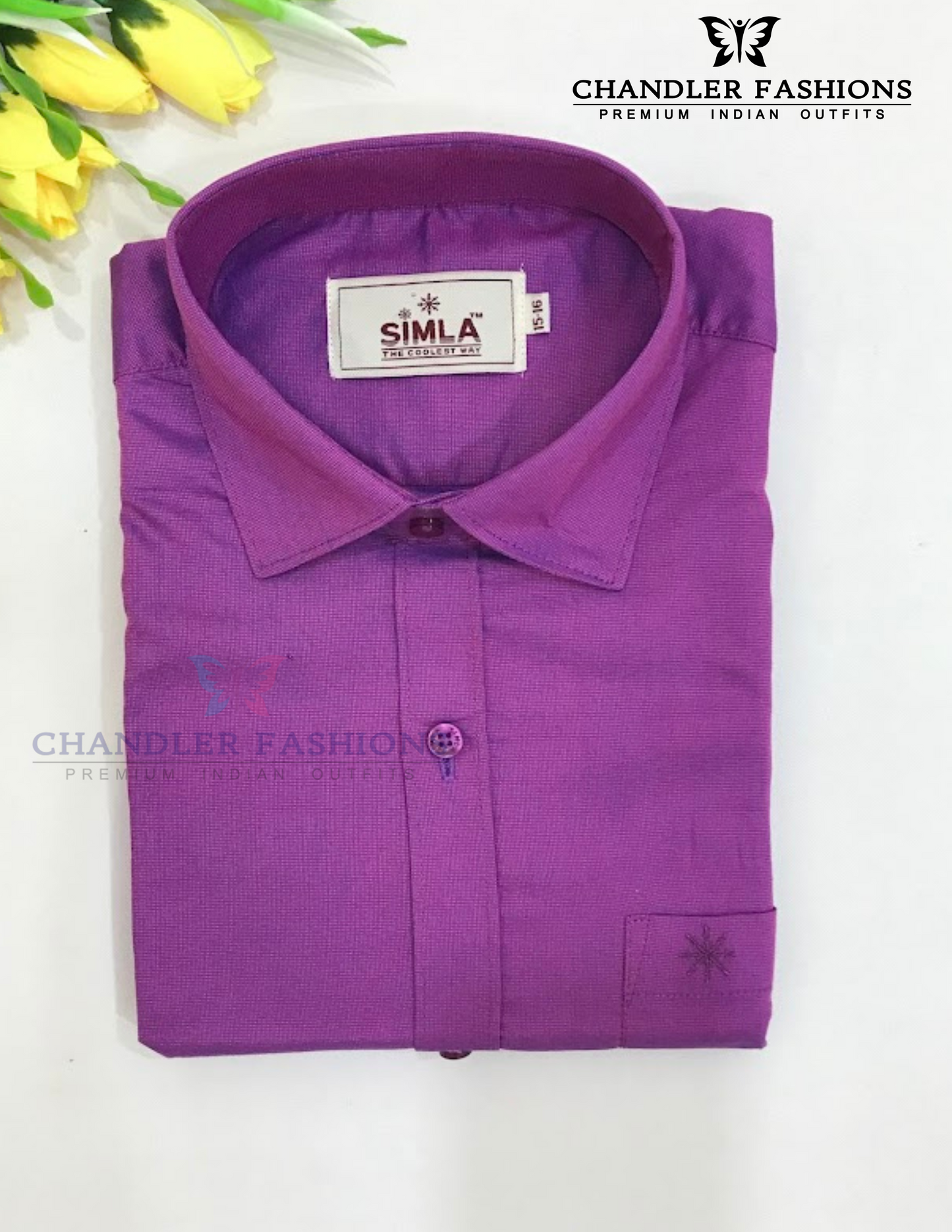 Attractive Purple Color Cotton Shirt Dhoti Set In USA
