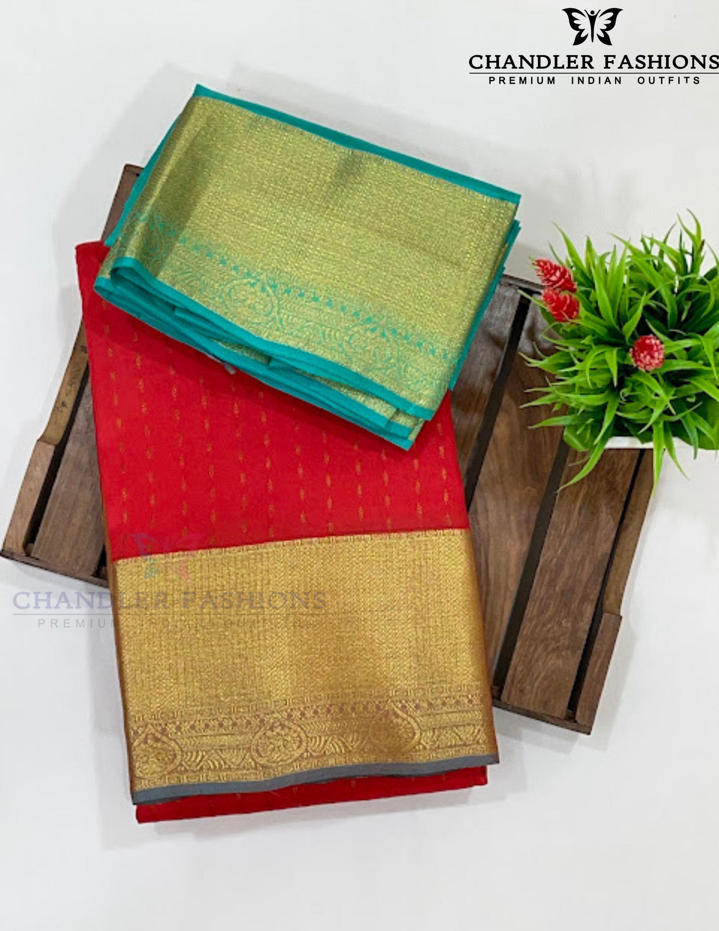 Beautiful Red Color Pure Kanchi Silk With Gold Zari Work Saree Near Me